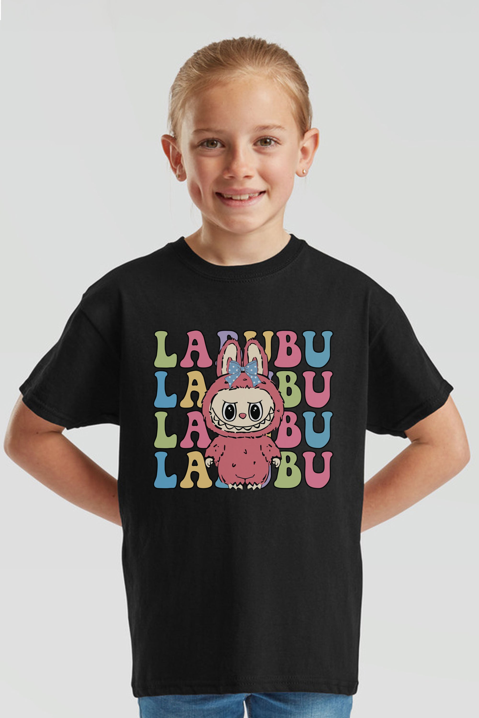 Kids Multi Labubu Printed T-Shirt