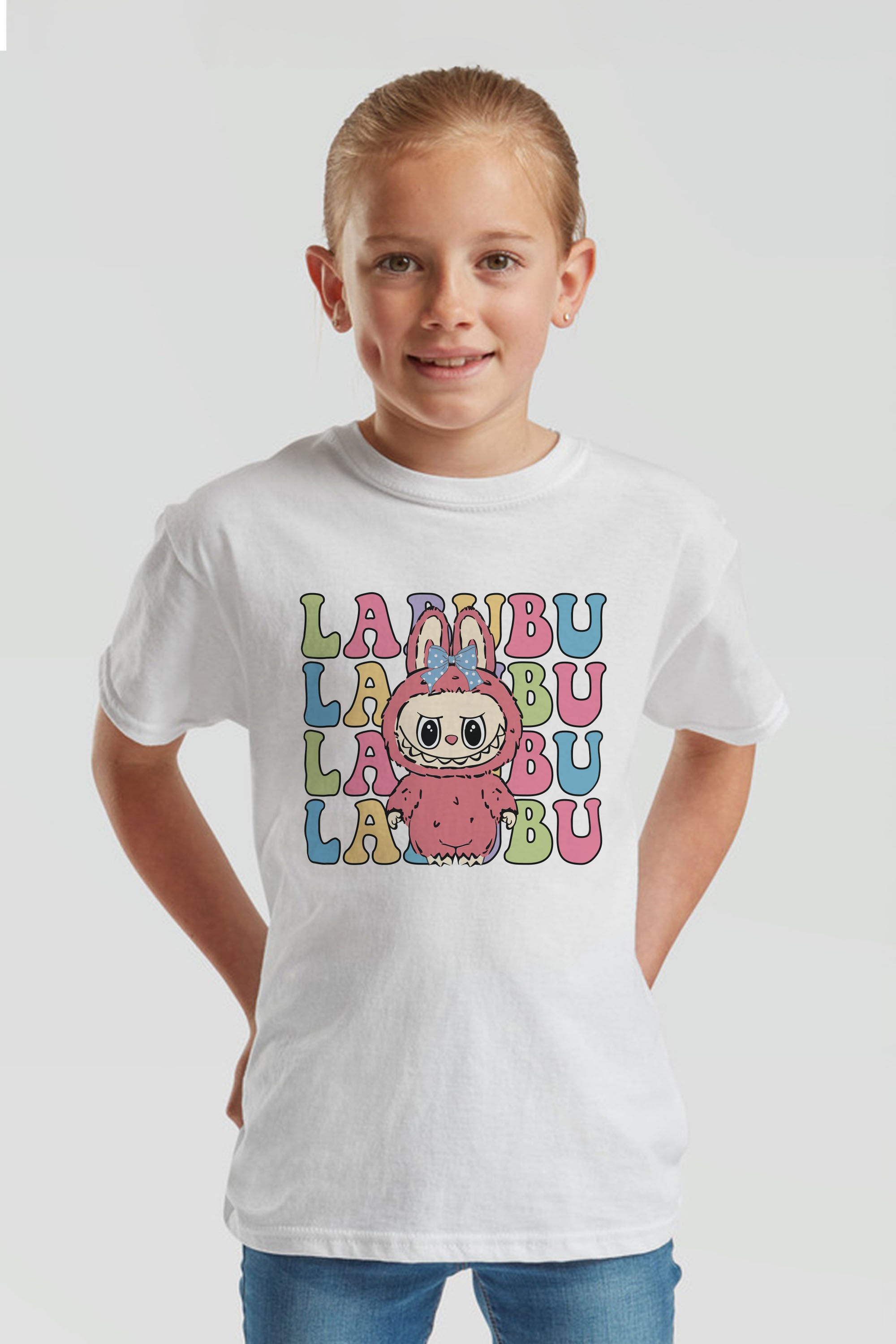 Kids Multi Labubu Printed T-Shirt