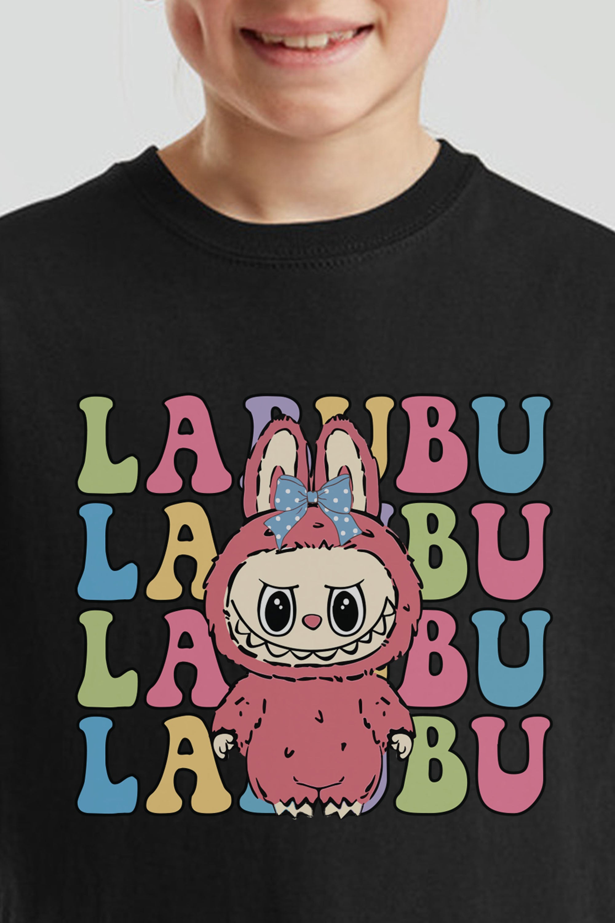 Kids Multi Labubu Printed T-Shirt