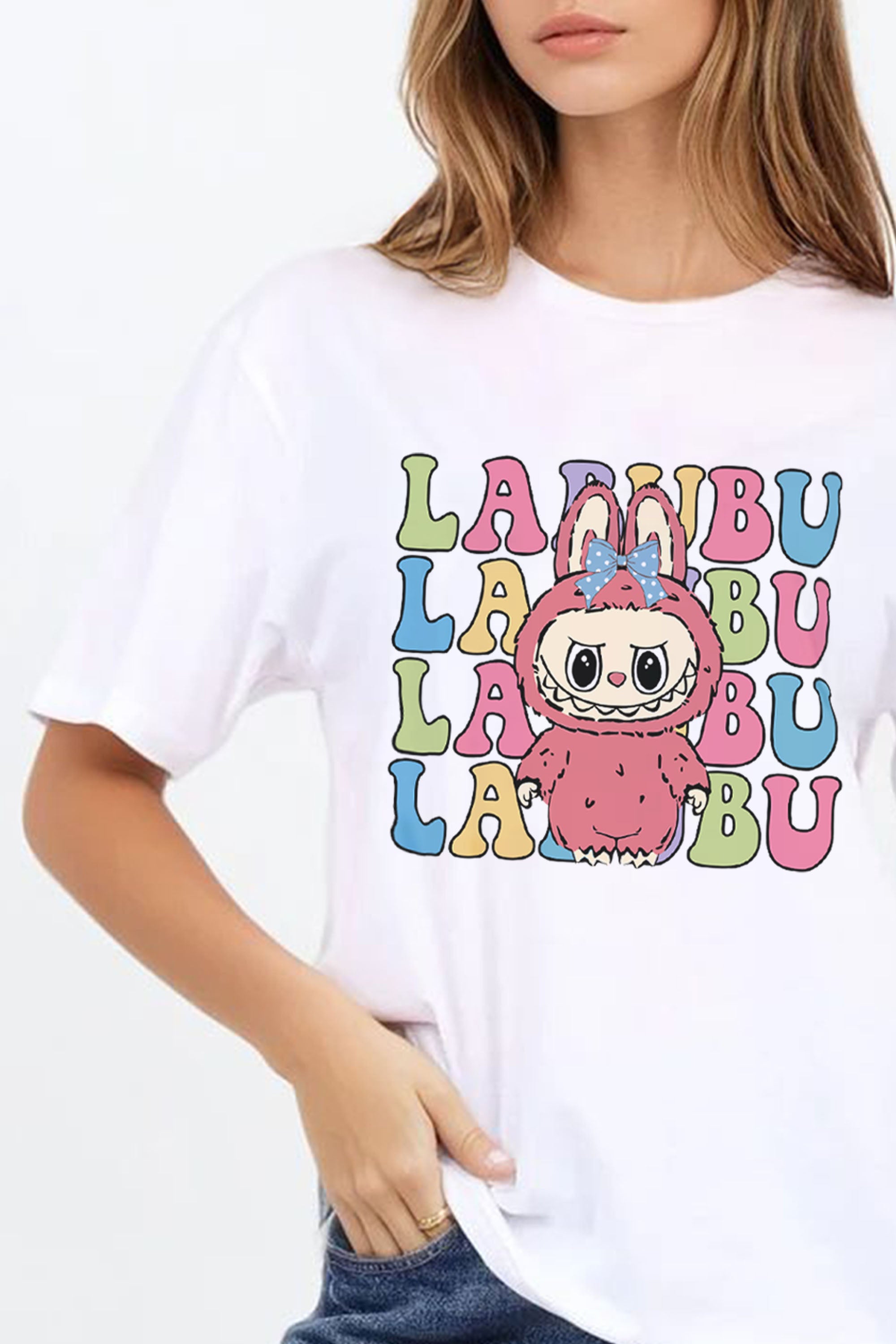 Regular Fit T-shirt in Multi Labubu Print