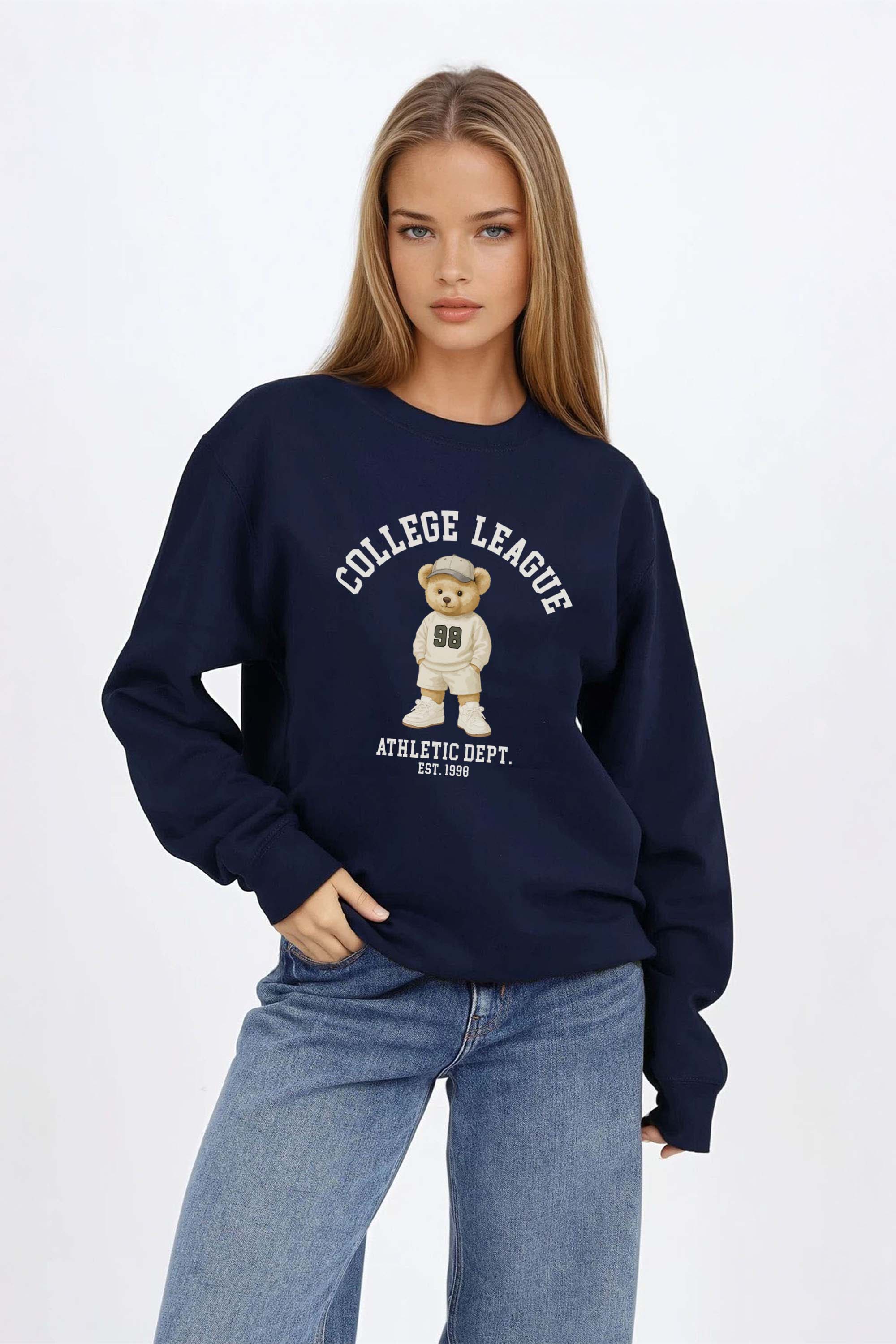 College League Teddy Athletic Printed Sweatshirt