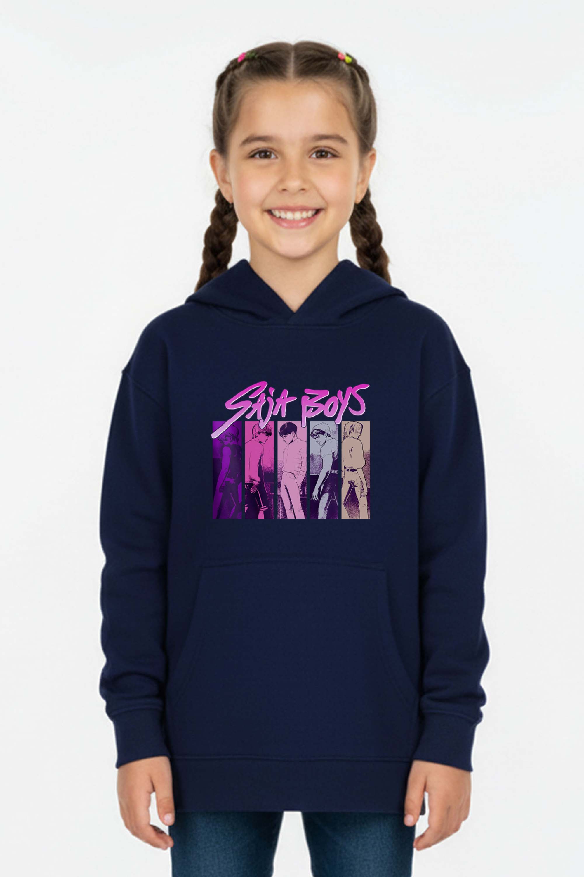 Kids K-Pop Saja Boys Graphic Printed Hoodie