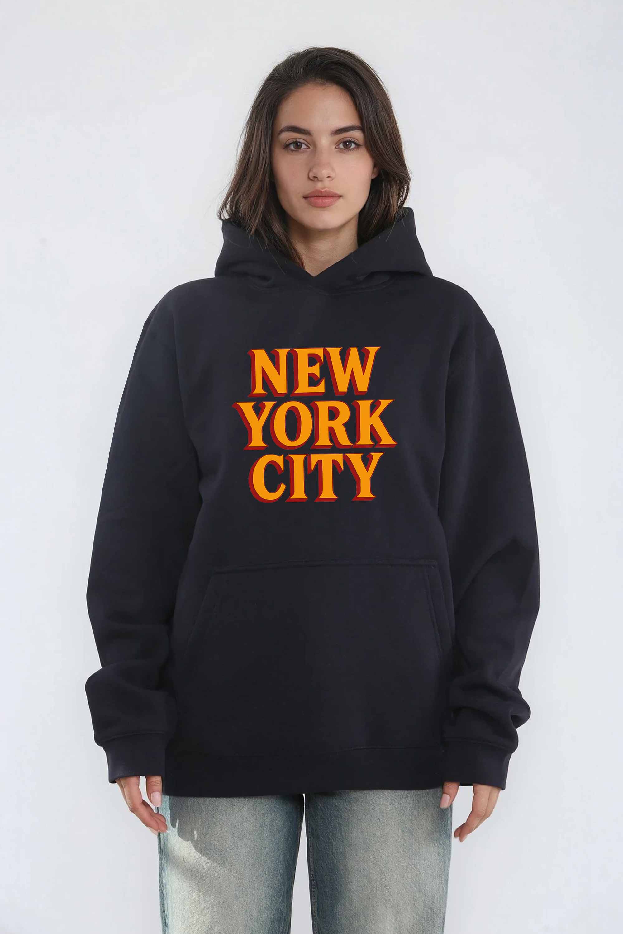 Unisex 280GSM Blended New York City Printed Hoodie