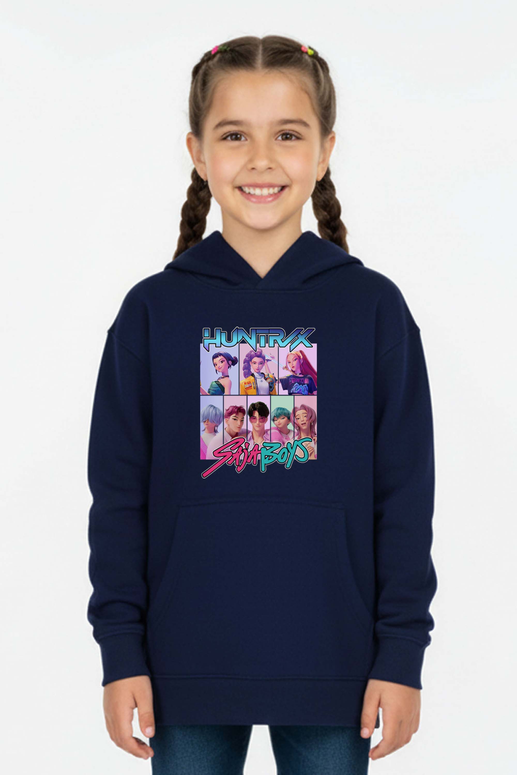 Kids K-Pop Anime Band Graphic Printed Hoodie