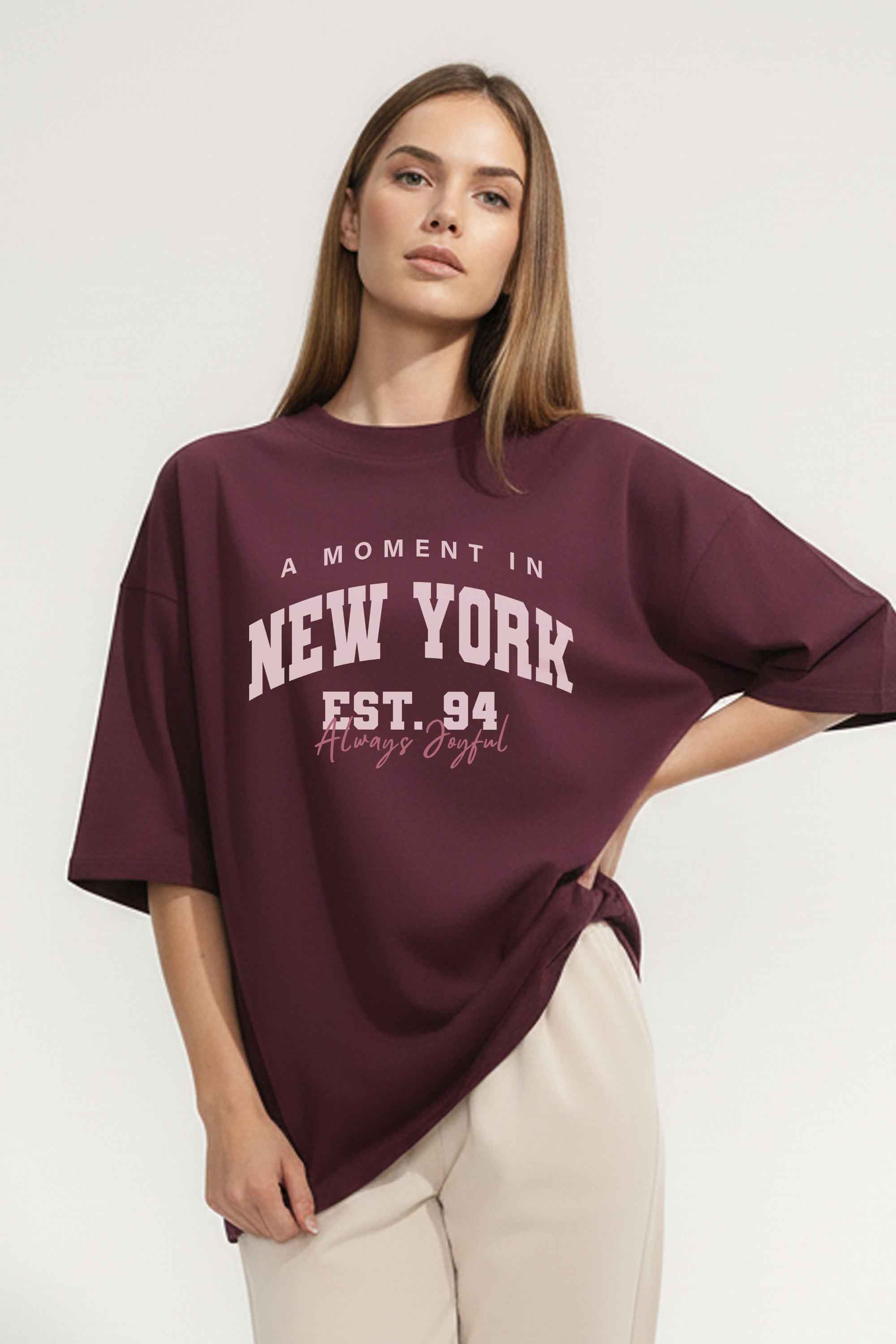 220GSM Oversized T-Shirt in New York Print
