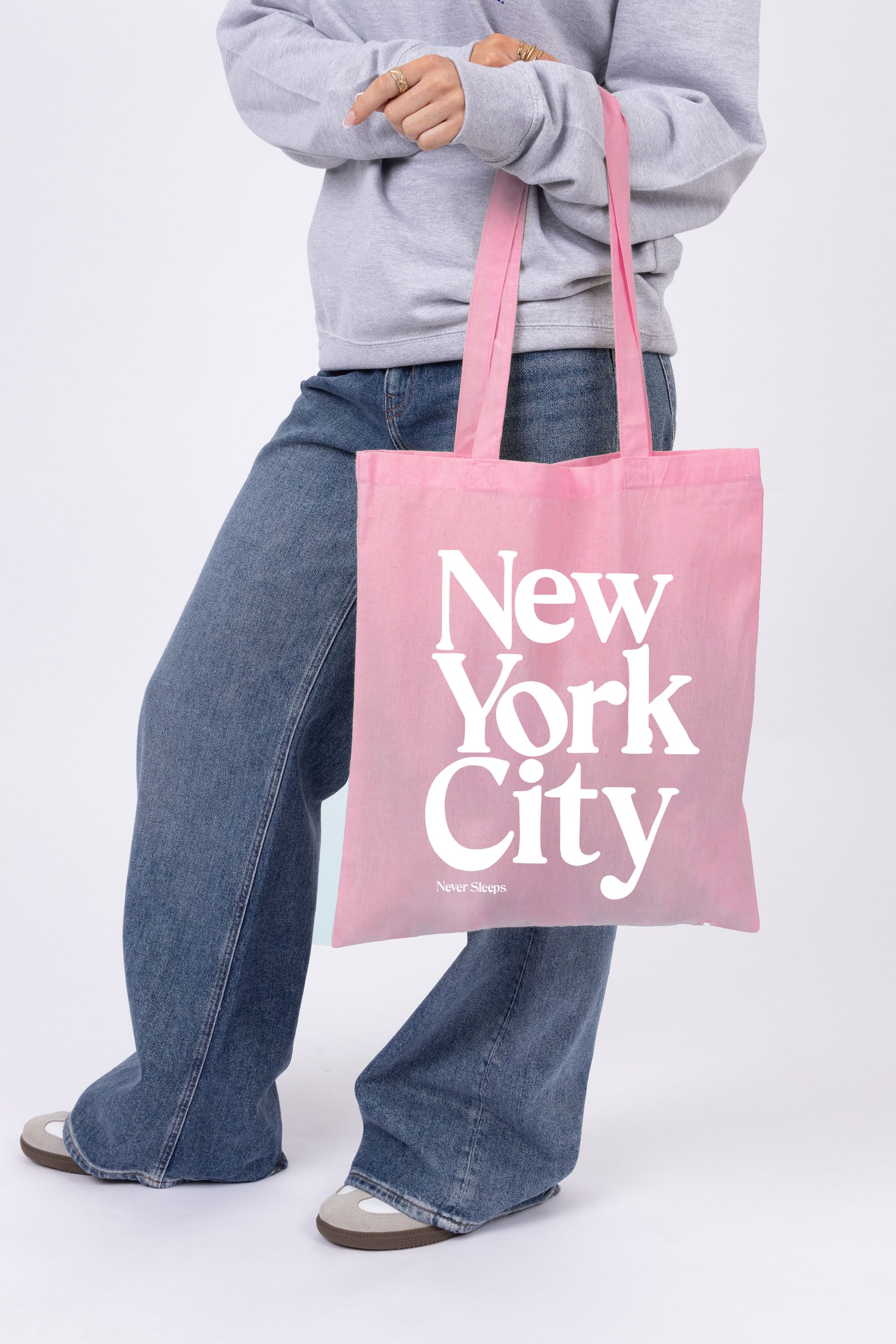 New York City Printed Cotton Long Handle Canvas Bag (Custom Pack)