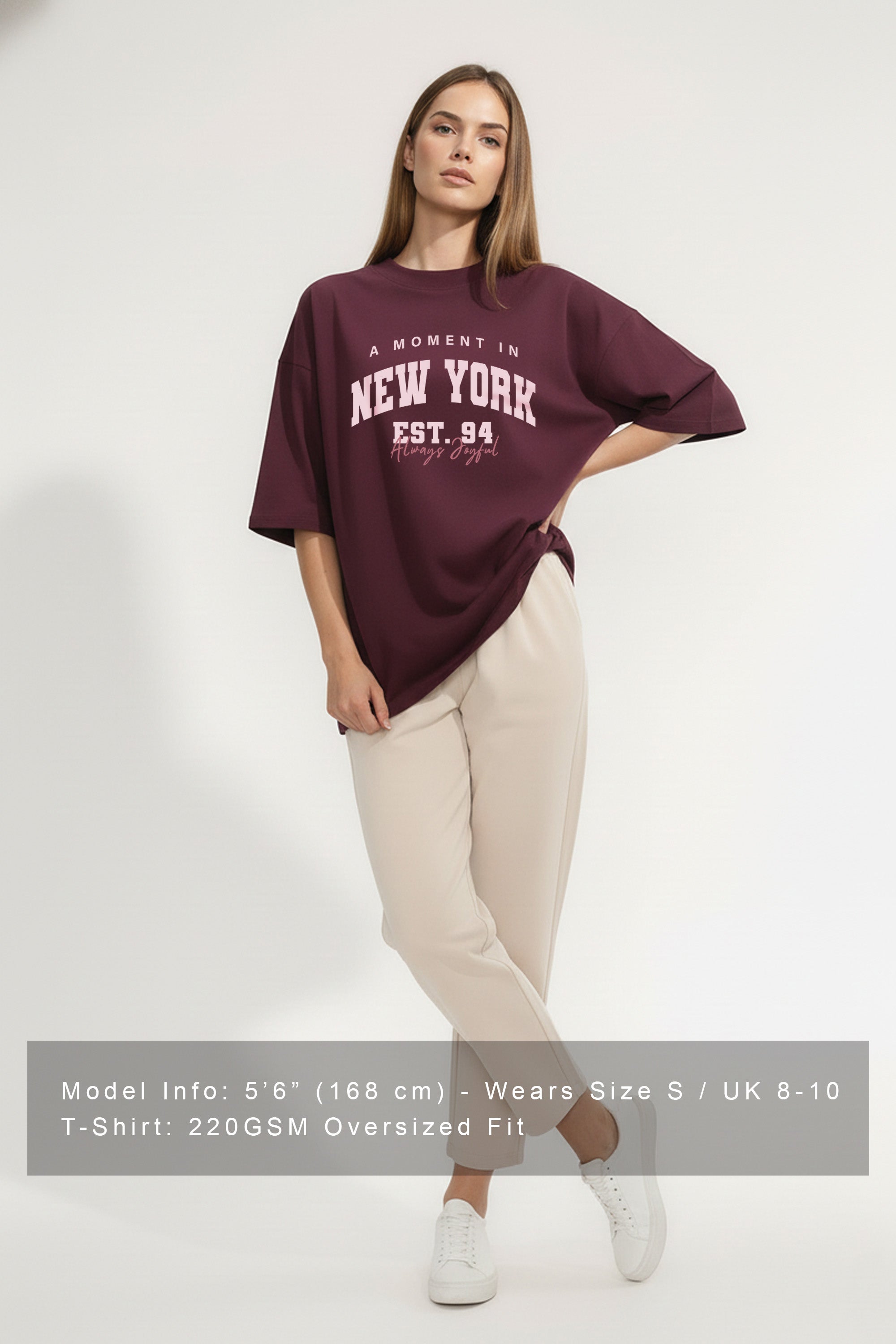 220GSM Oversized T-Shirt in New York Print