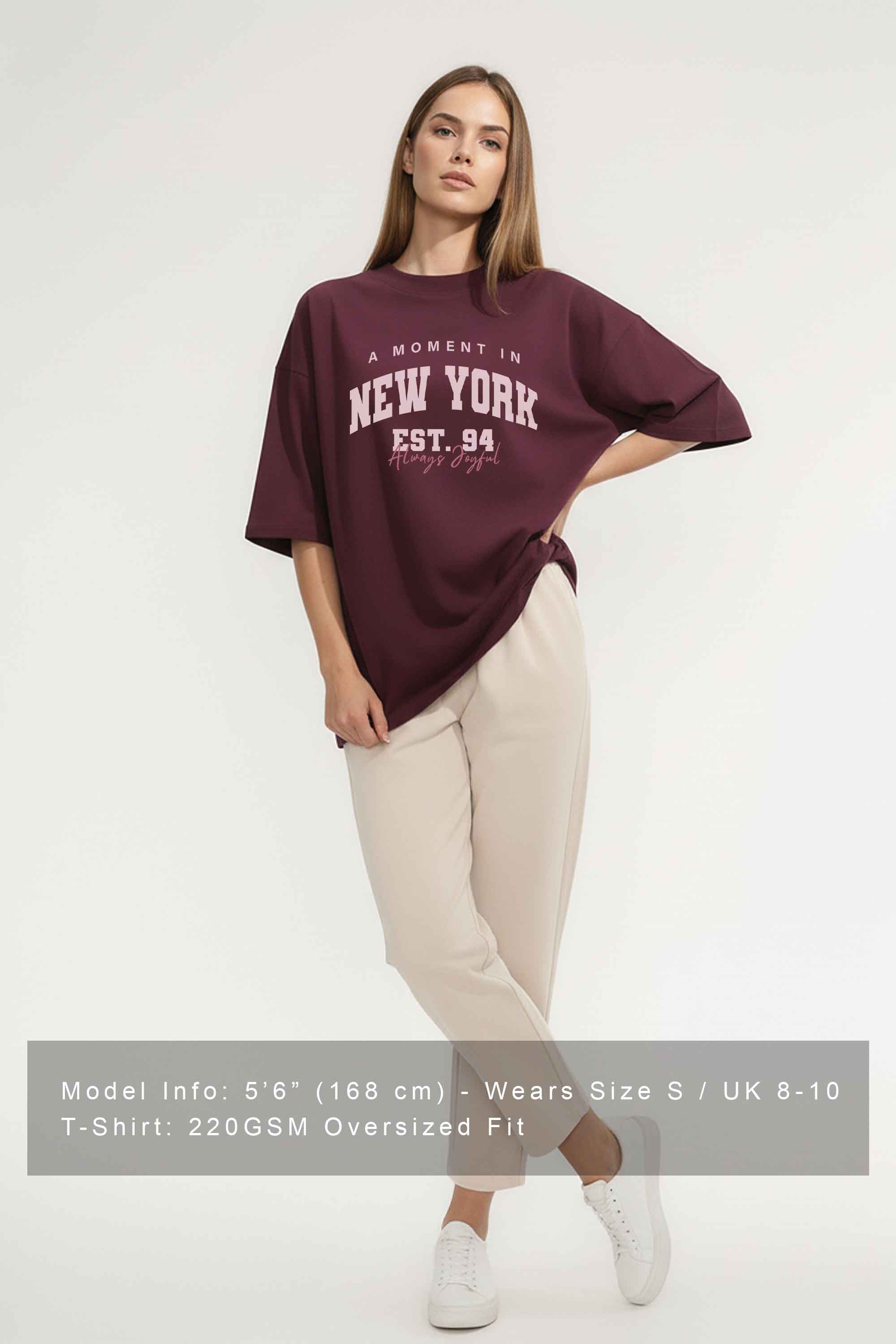 220GSM Oversized T-Shirt in New York Print