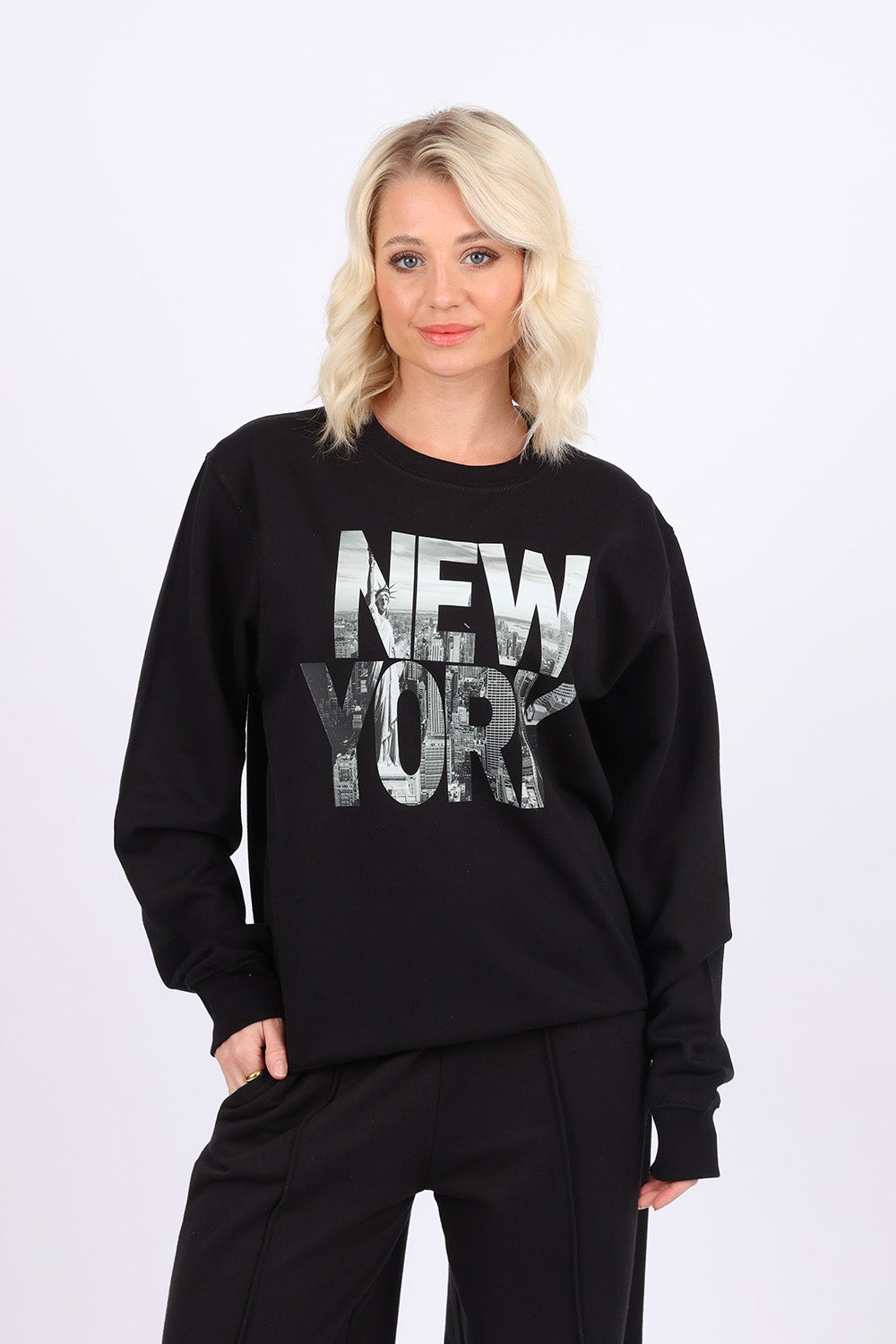 Sweatshirt In New York Skyline Print