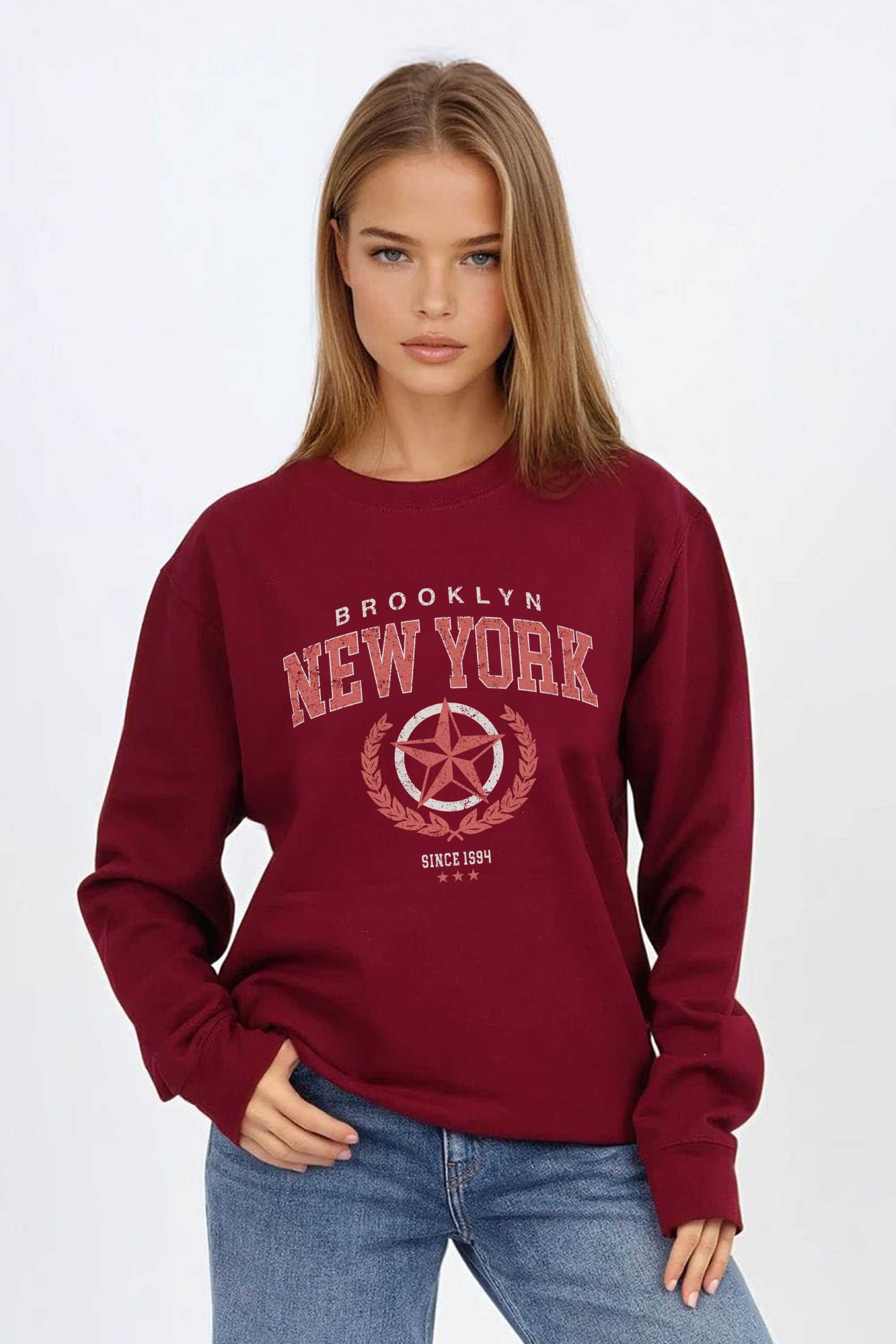 Brooklyn New York Graphic Printed Sweatshirt