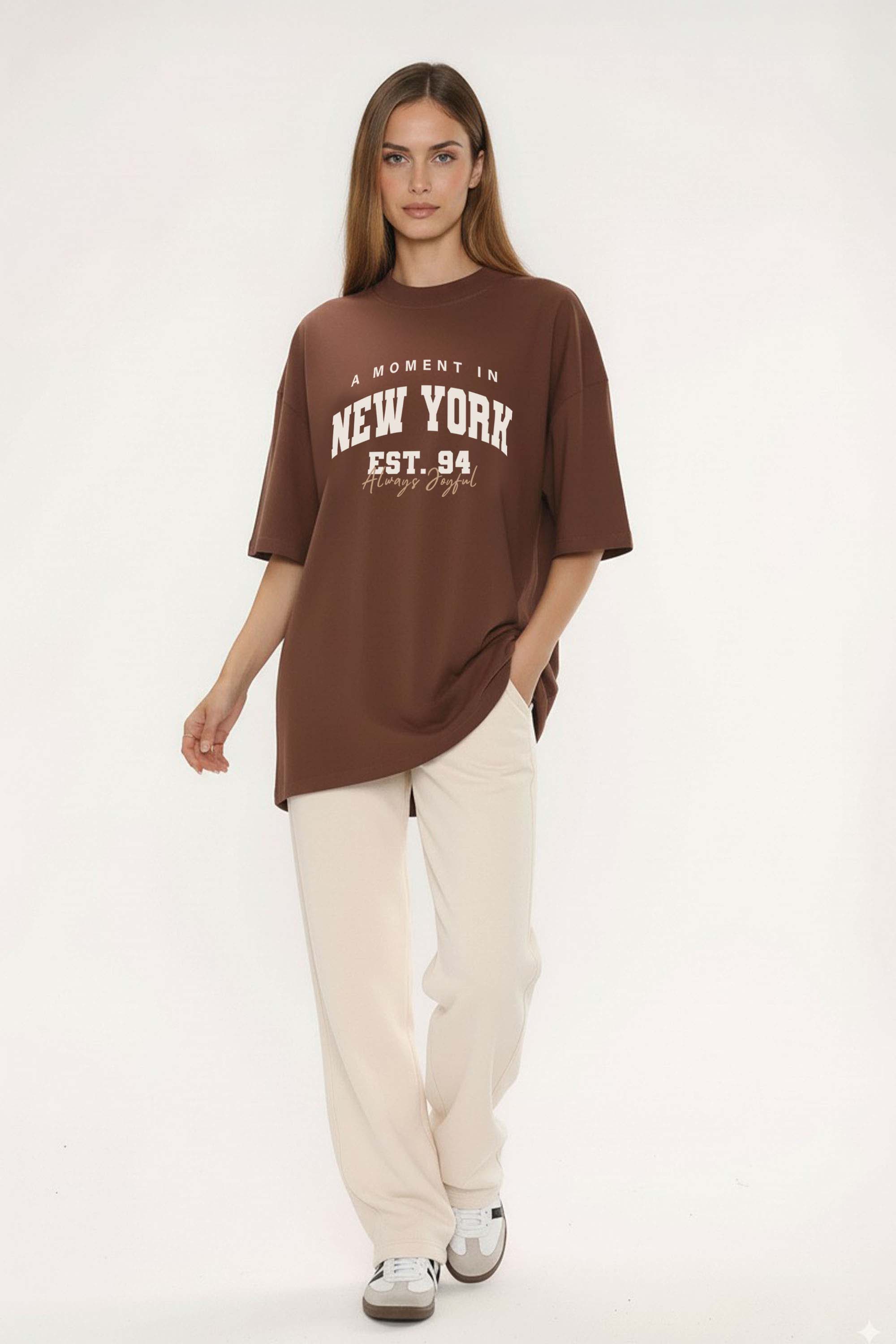 220GSM Oversized T-Shirt in New York Print