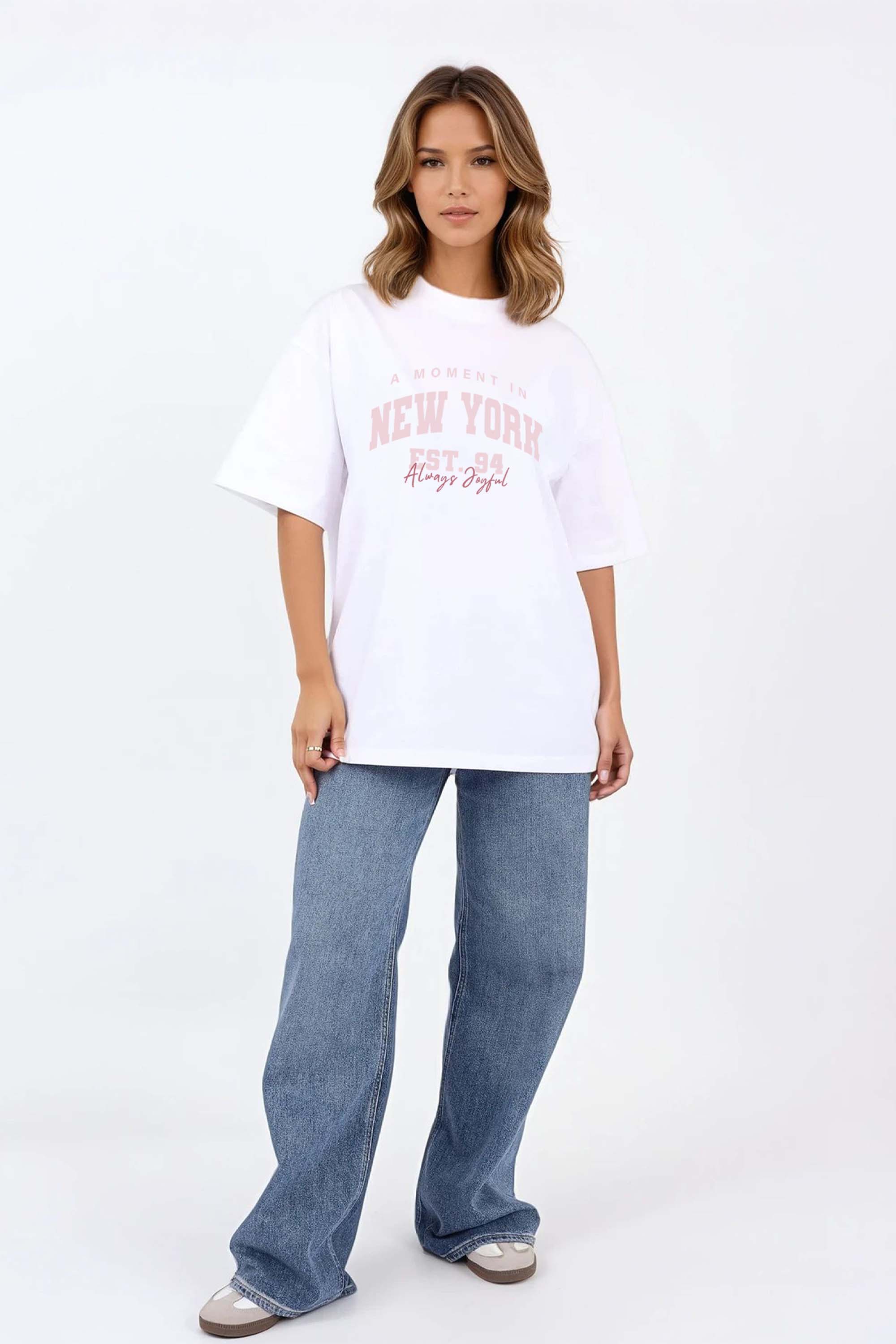 220GSM Oversized T-Shirt in New York Print