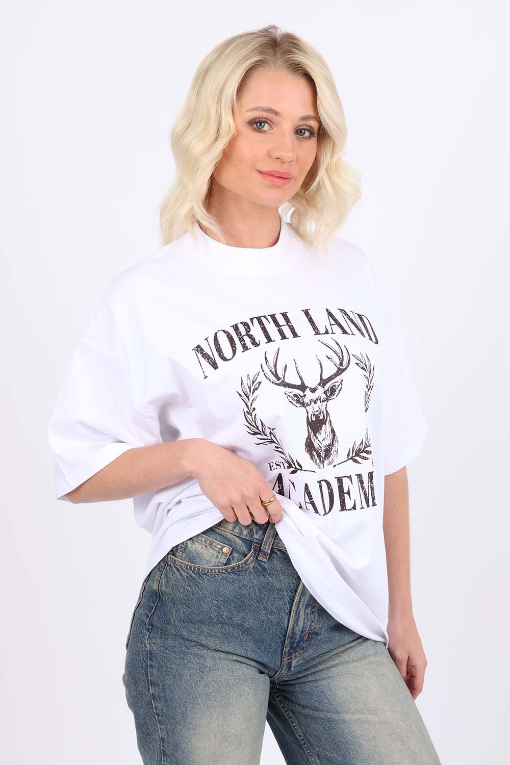 220GSM Oversize T-Shirt North Land Academy Print