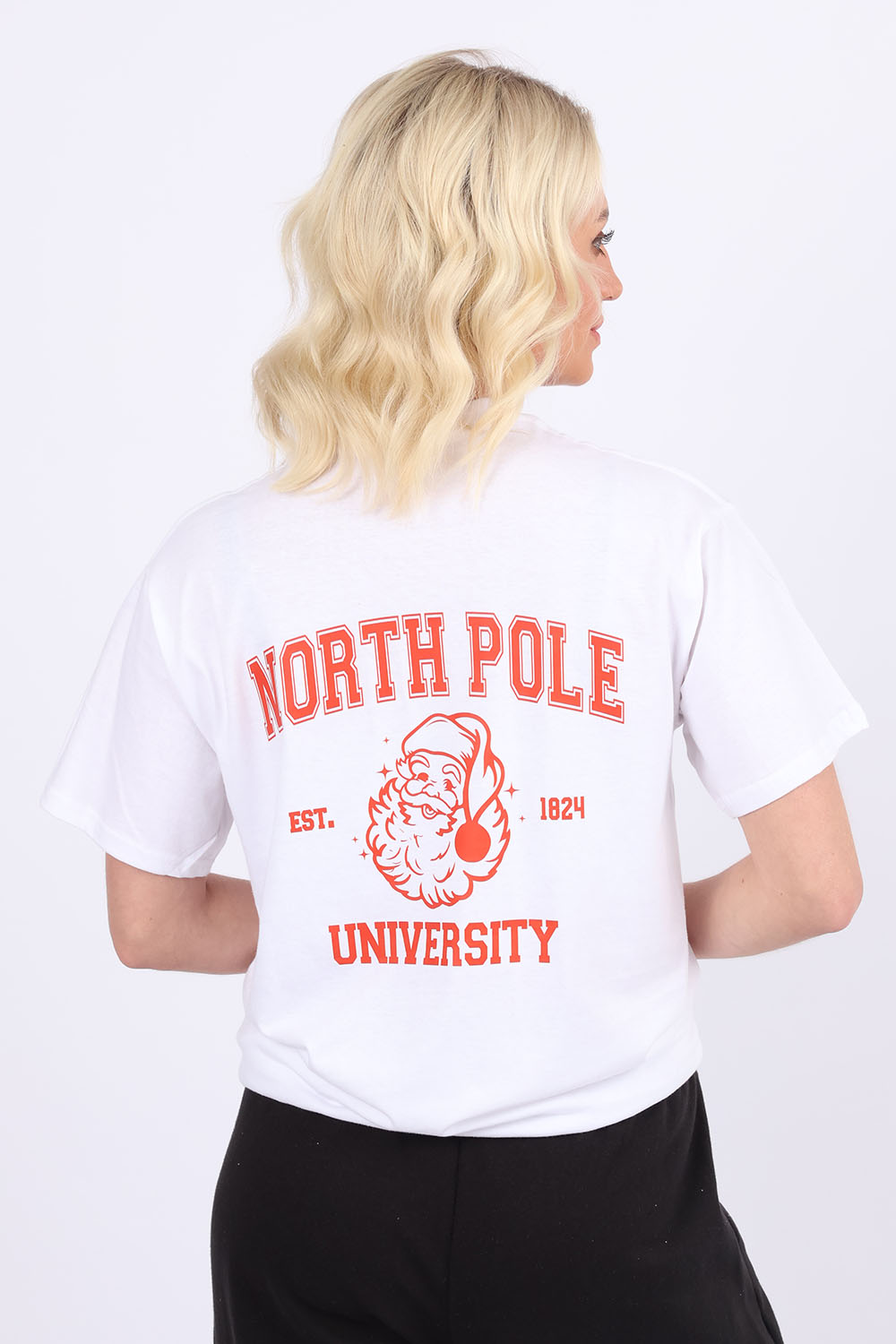 North Pole University Printed T-Shirt | Christmas T-shirt