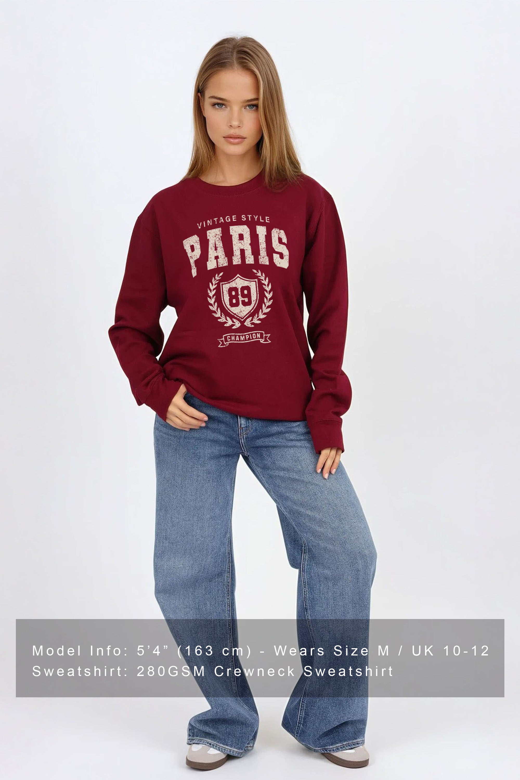 Vintage Style Paris Printed Sweatshirt
