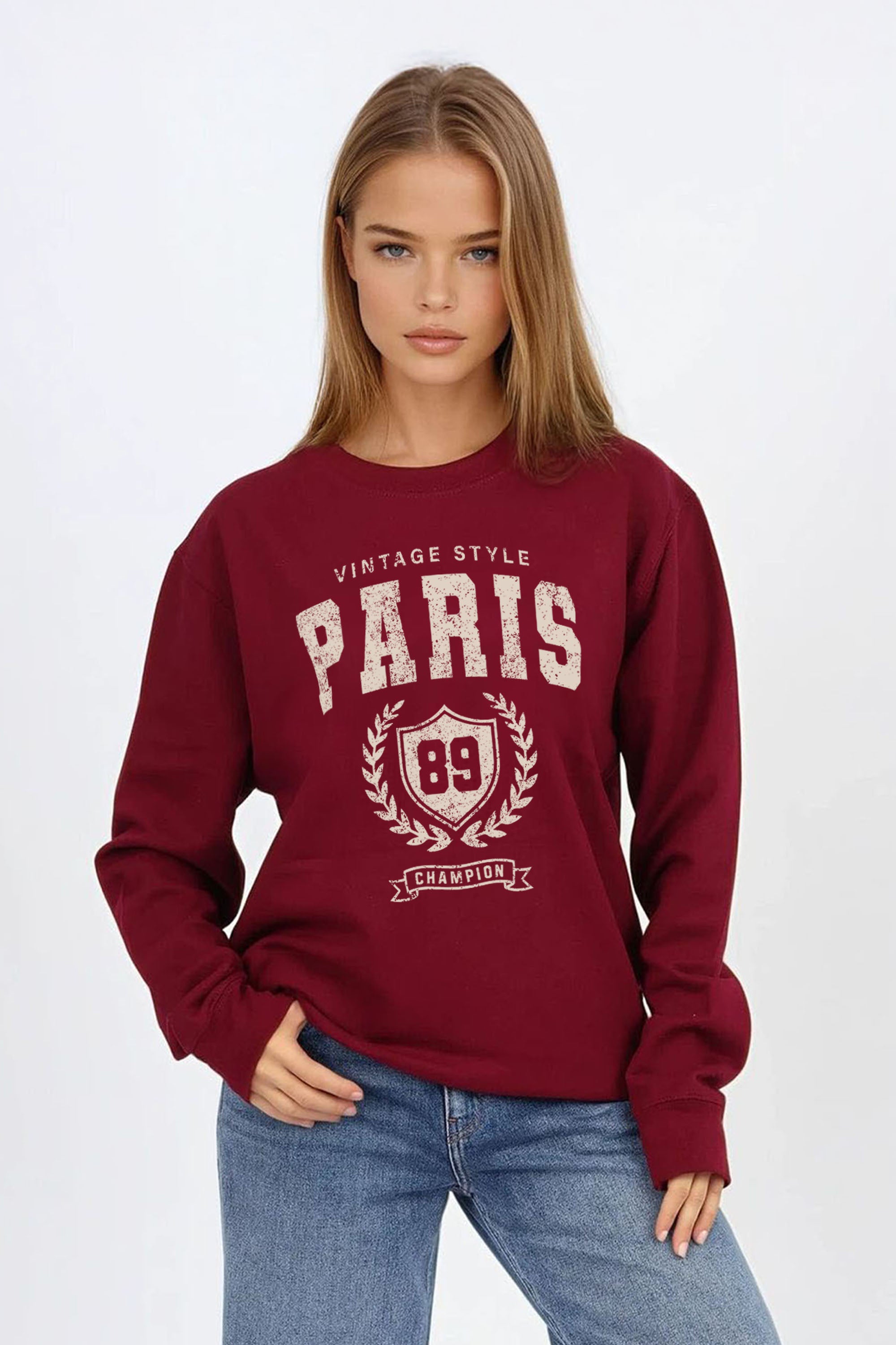 Vintage Style Paris Printed Sweatshirt