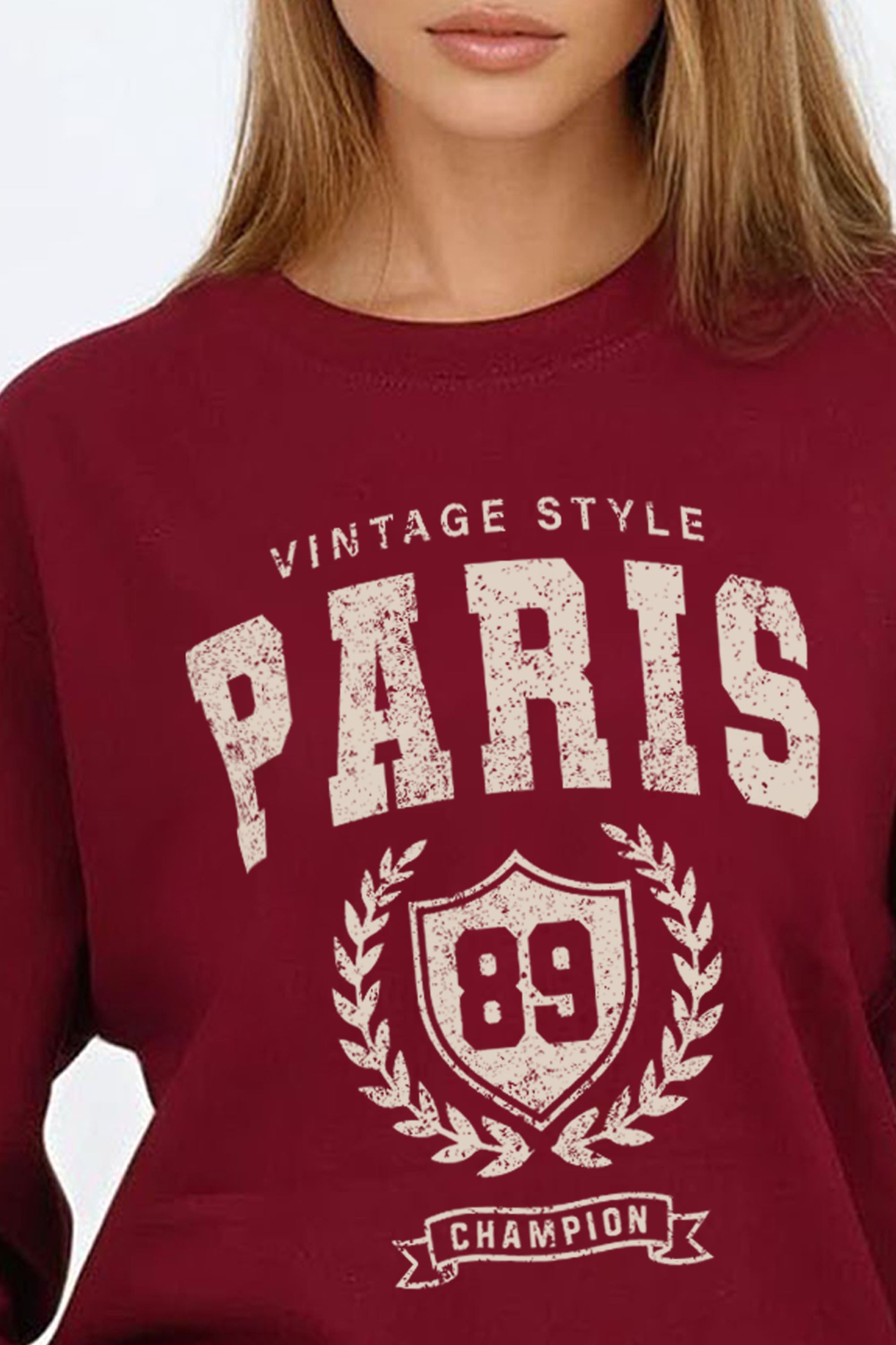 Vintage Style Paris Printed Sweatshirt