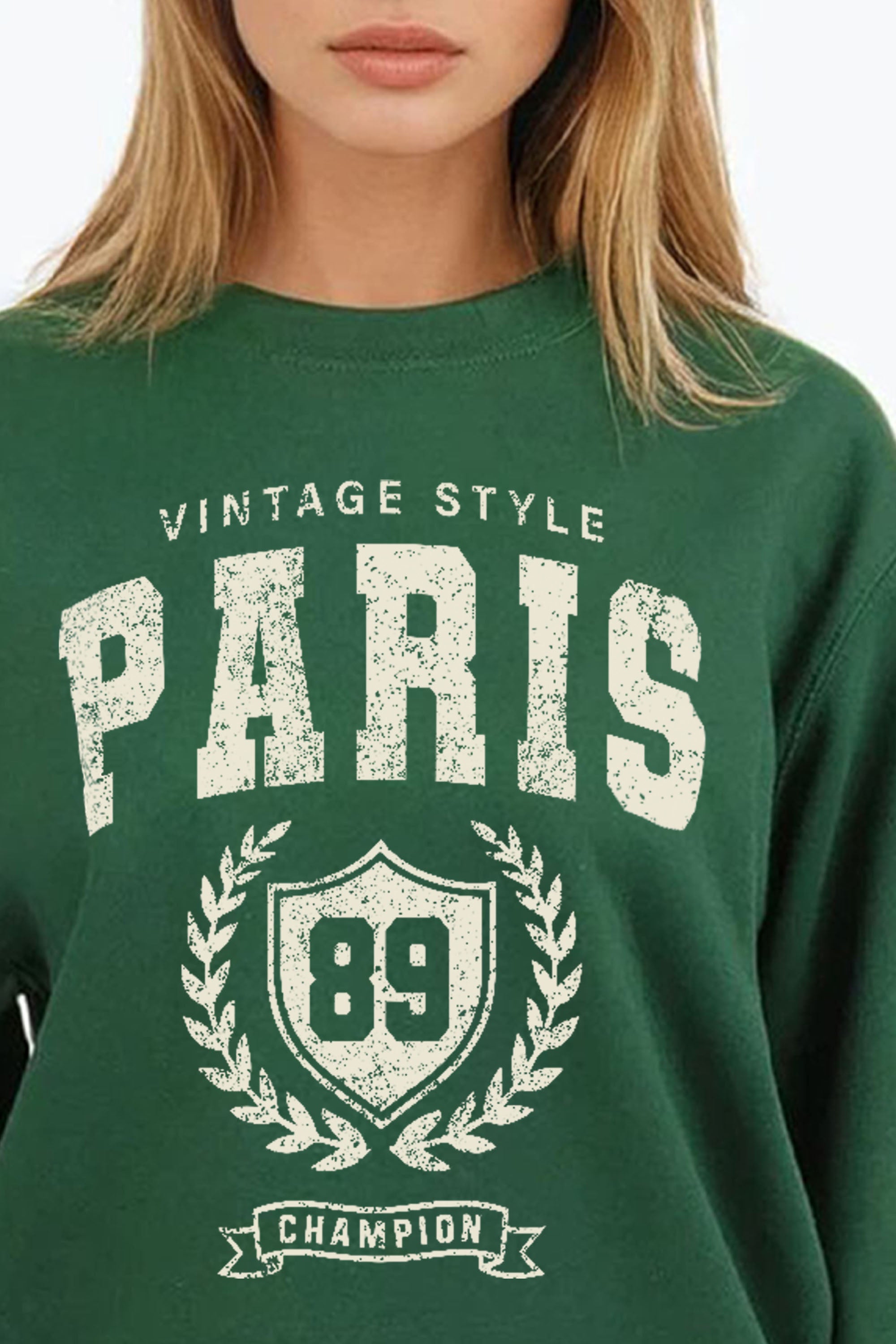 Vintage Style Paris Printed Sweatshirt