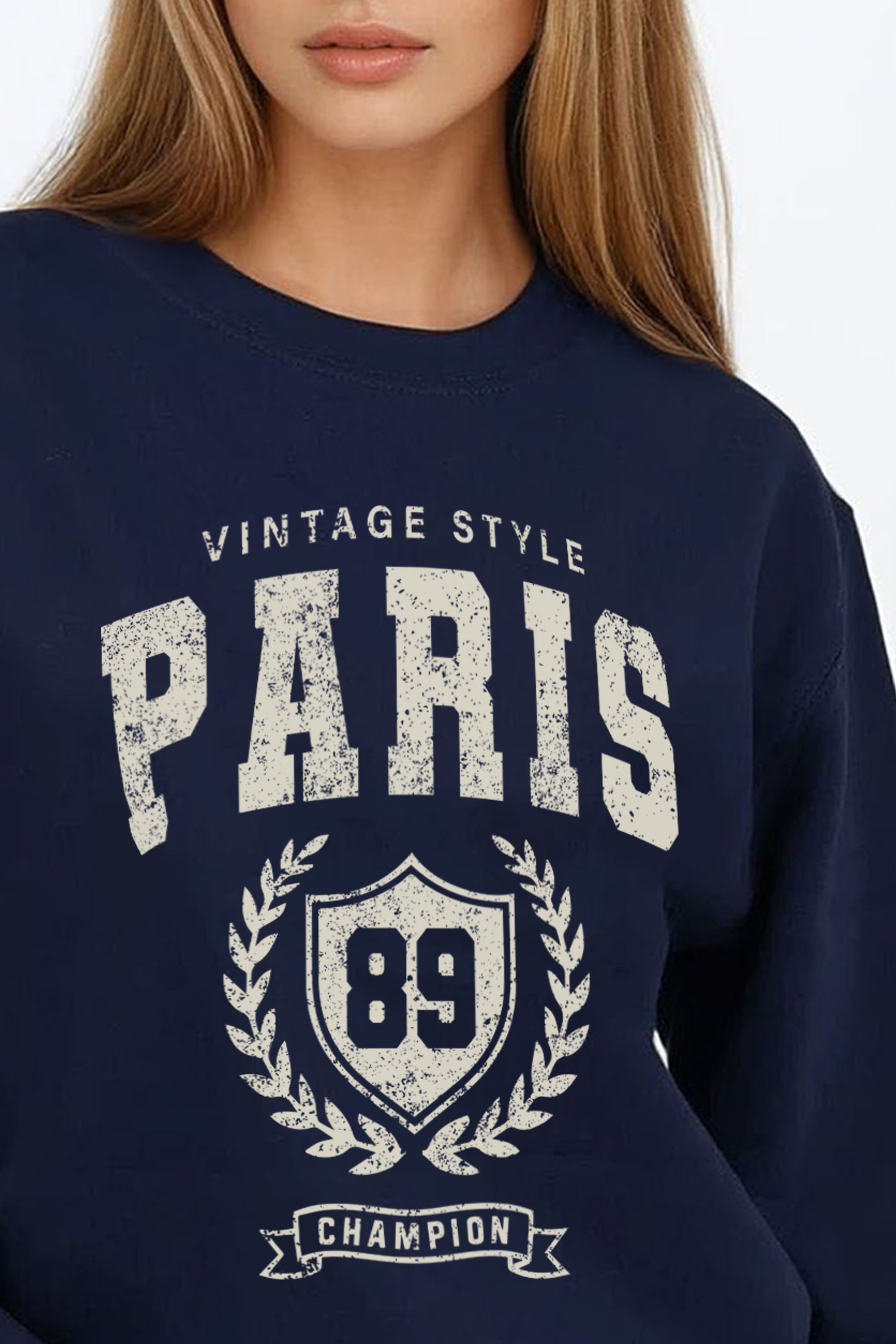 Vintage Style Paris Printed Sweatshirt