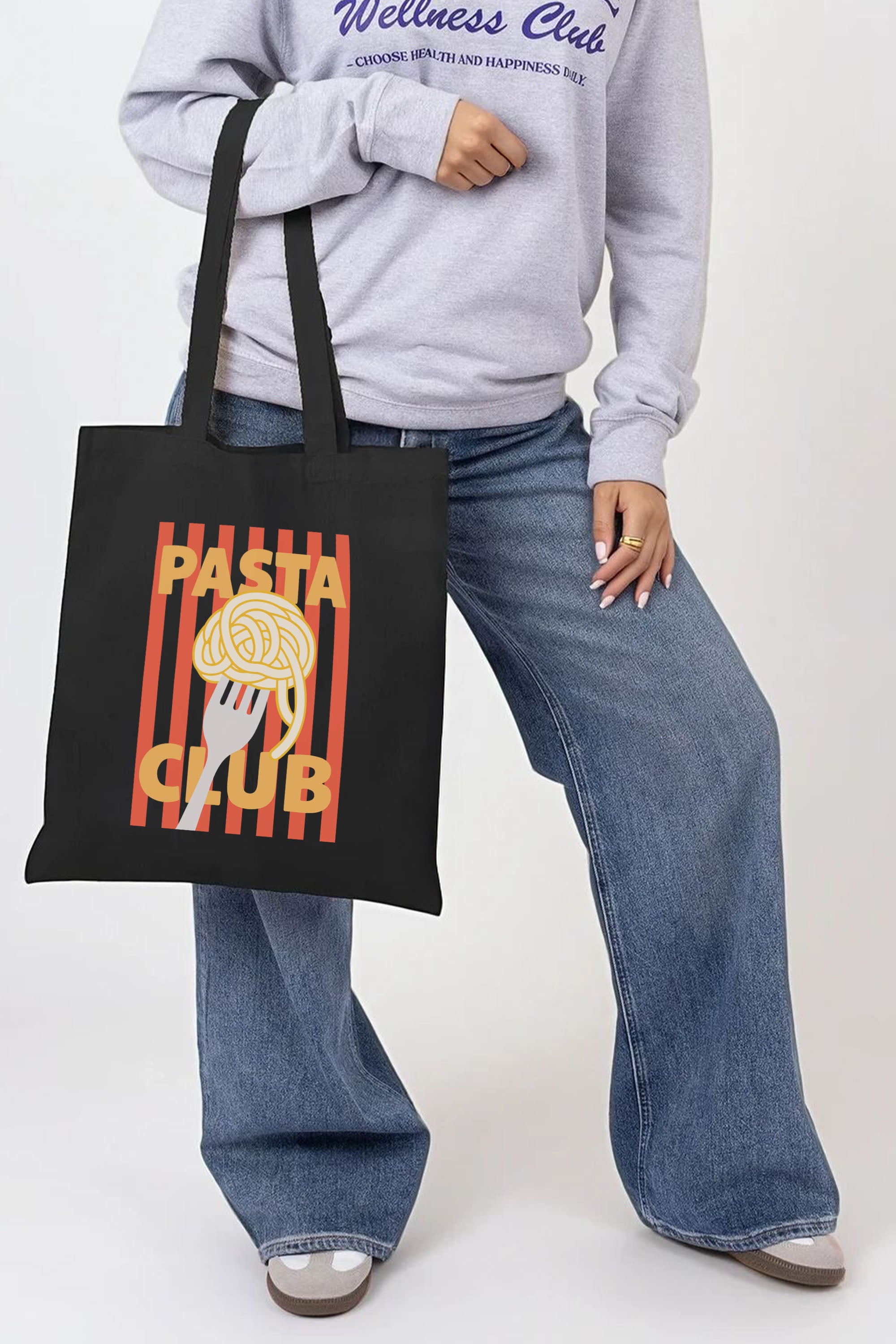Pasta Club Printed Cotton Tote Bag