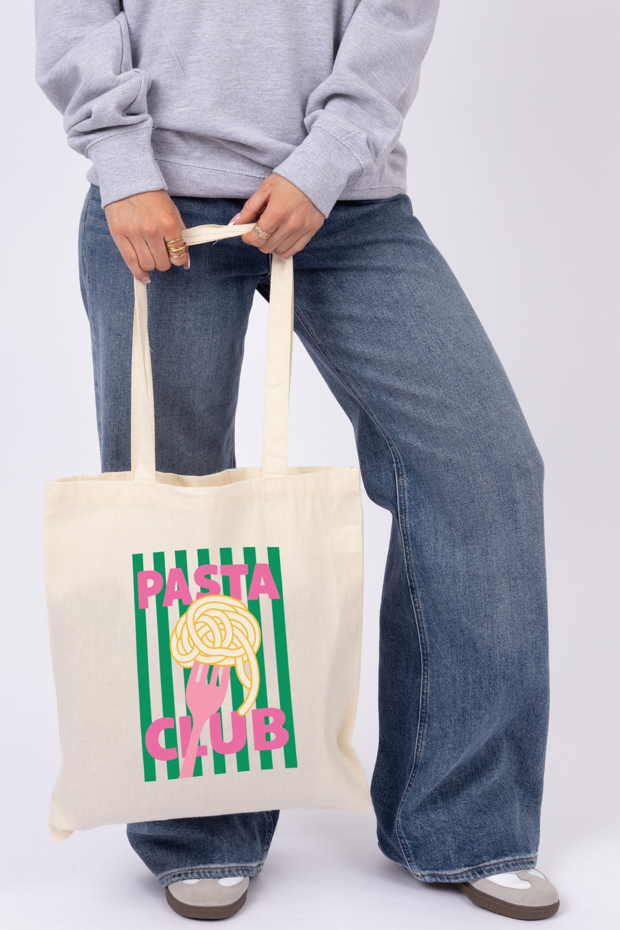 Pasta Club Printed Cotton Tote Bag