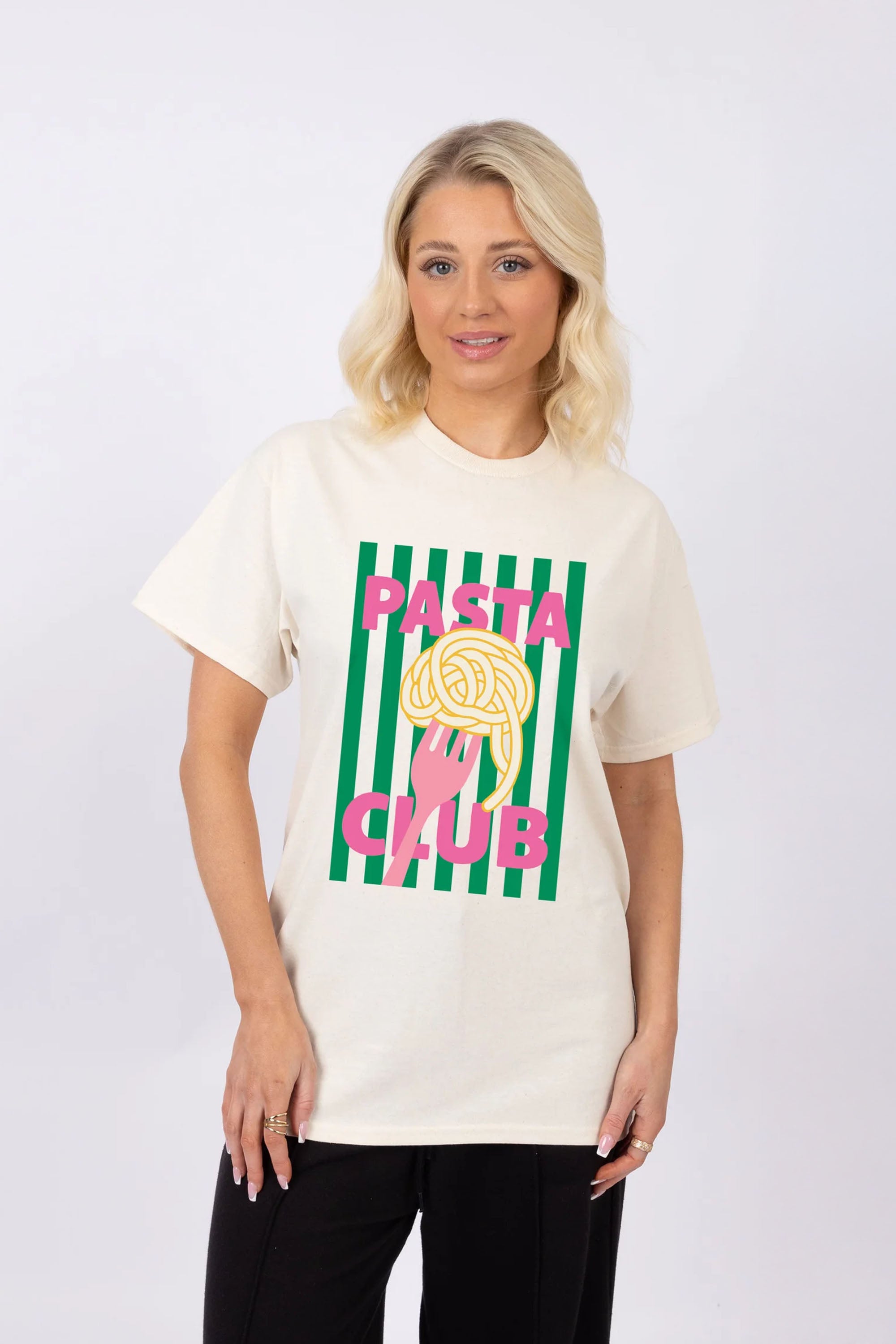 Regular Fit T-shirt in Pasta Club Food Print