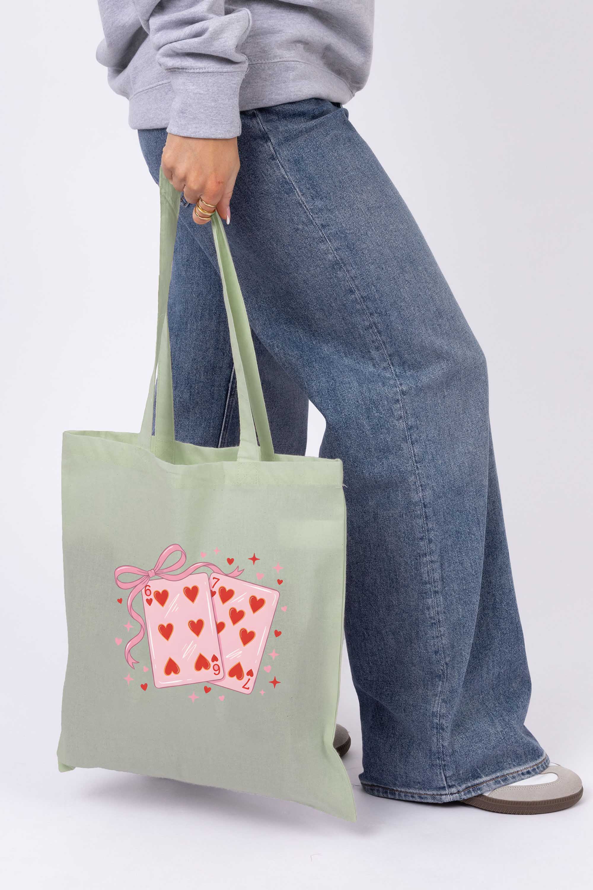 Valentine 67 Playing Cards Printed Cotton Tote Bag