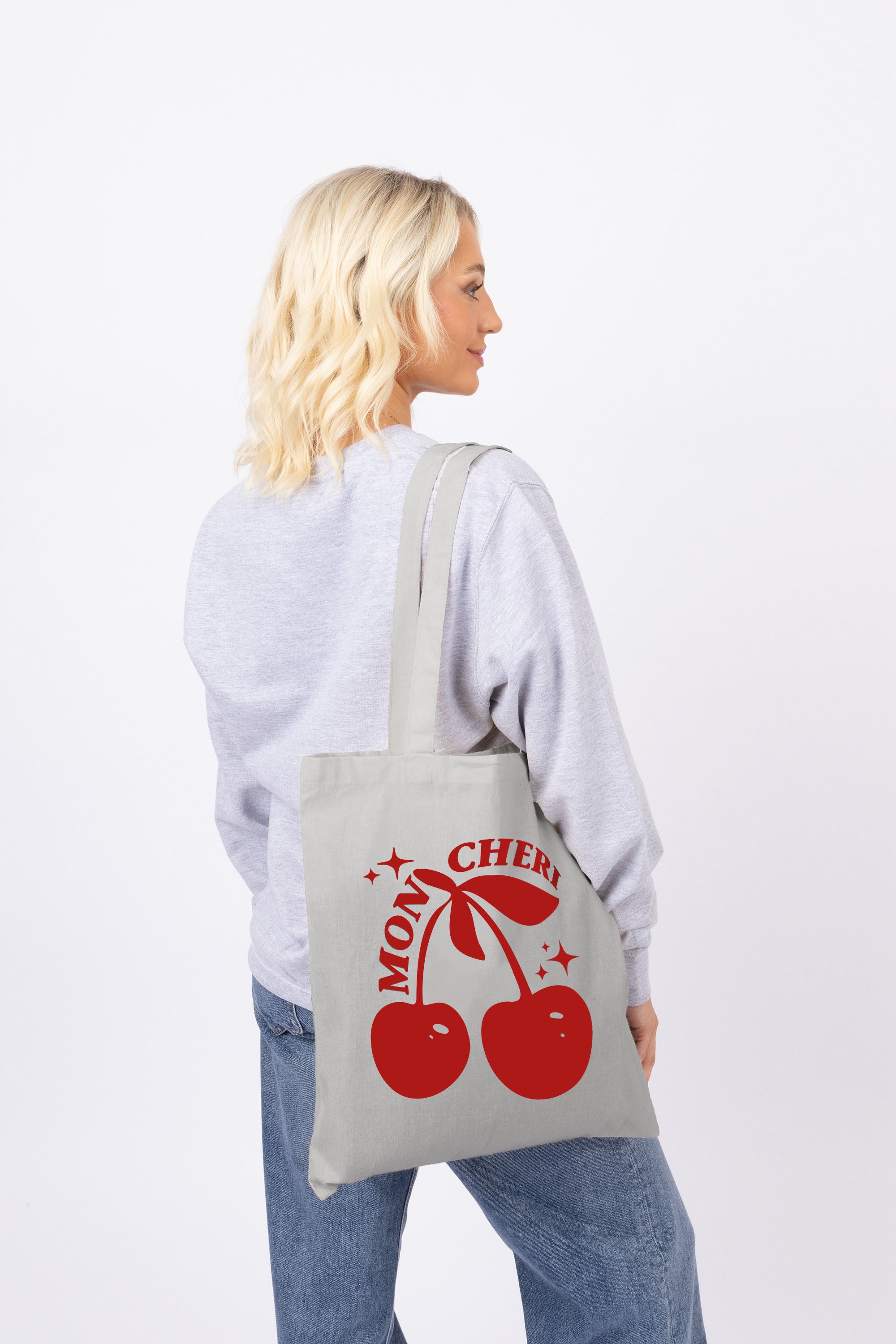 Mon Cheri Printed Cotton Long Handle Canvas Bag (Custom Pack)