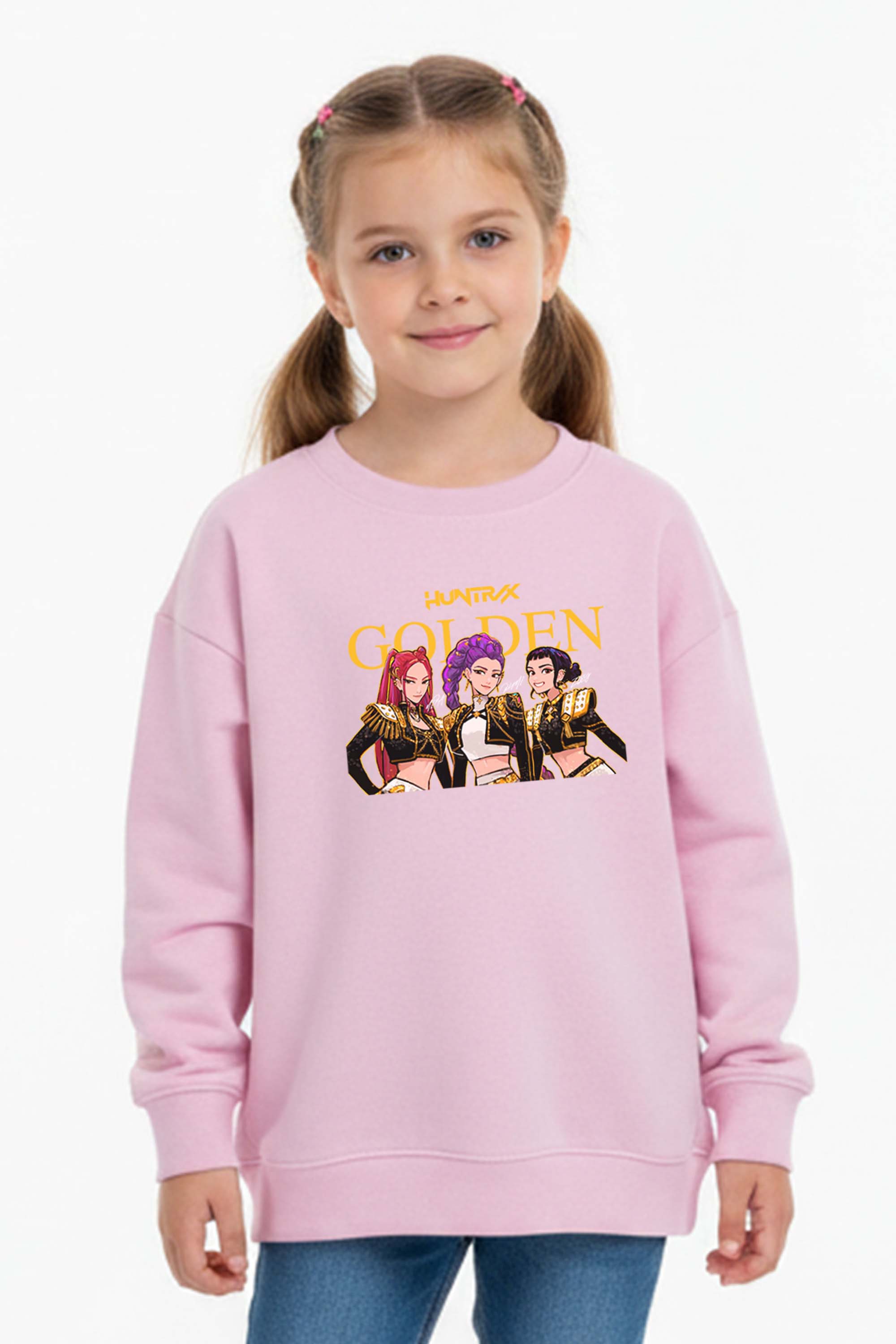 Kids K-Pop Golden Trio Graphic Printed Sweatshirt