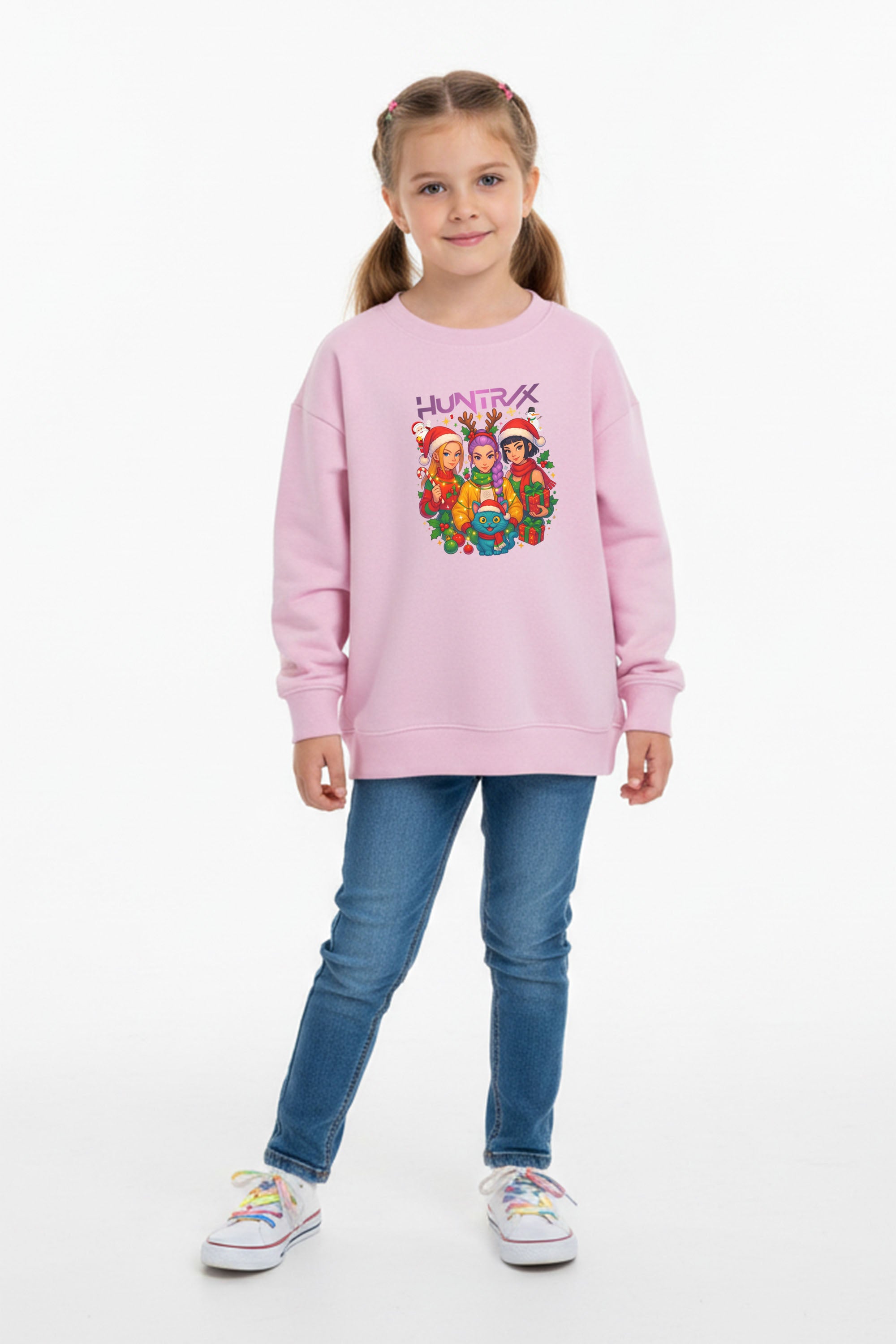 Kids K-Pop Christmas Squad Graphic Printed Sweatshirt
