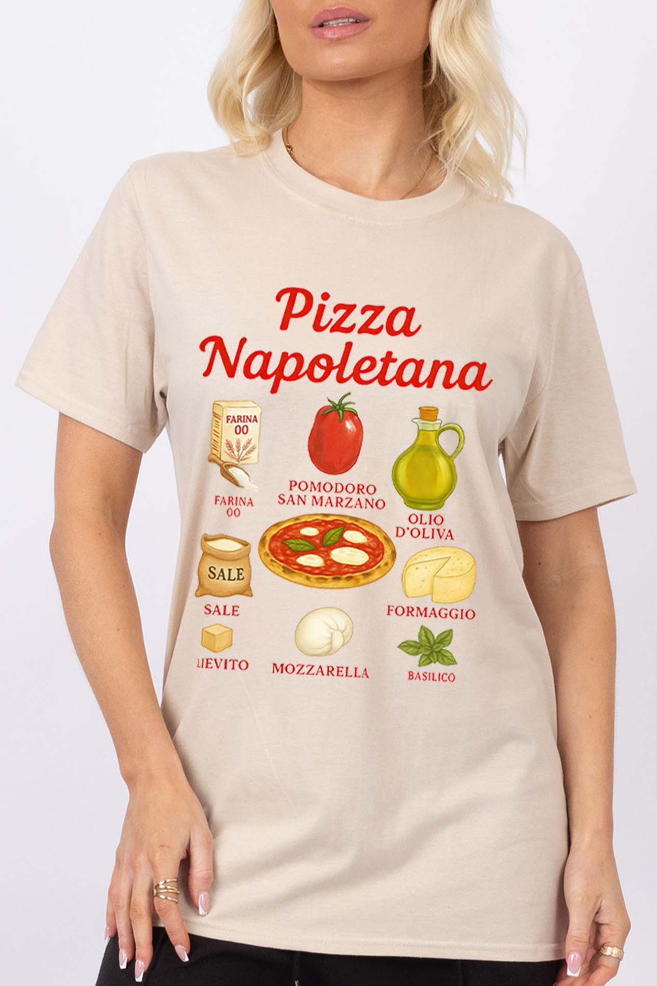 Regular Fit T-shirt in Pizza Napoletana Print