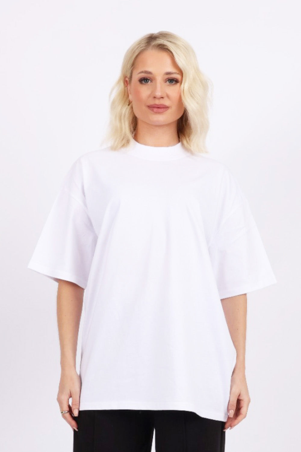 220 GSM Oversized Plain T Shirts Custom Pack XS White