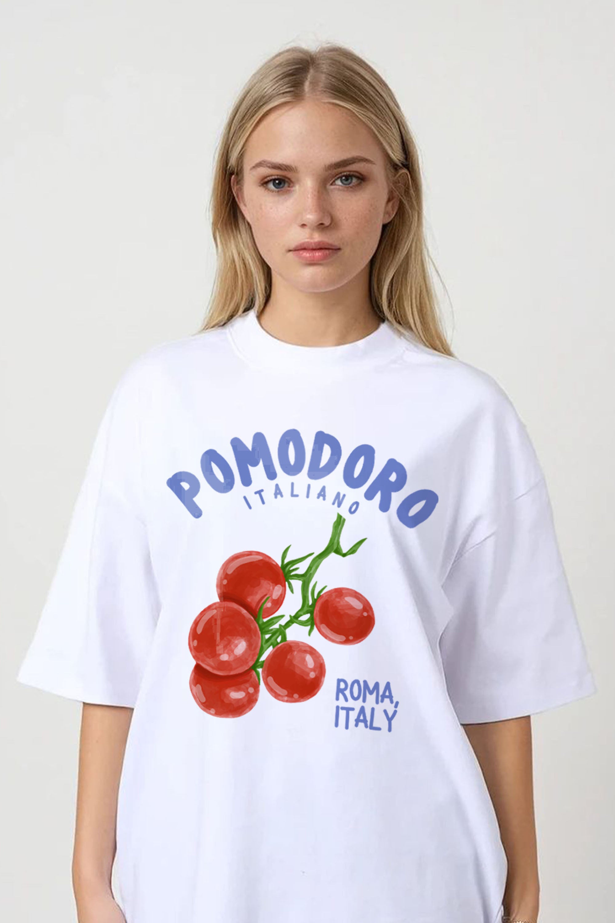 150GSM Oversized T-Shirt in Pomodoro Tomatoes Print