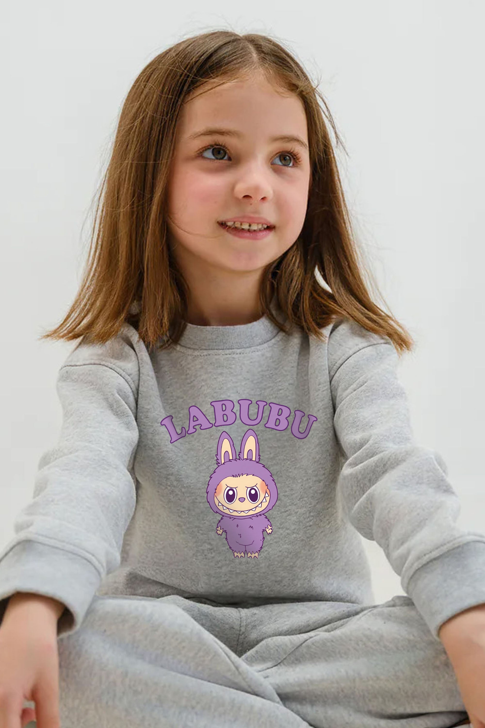 Kids Premium Purple Labubu Printed Sweatshirt (Pack of 5)