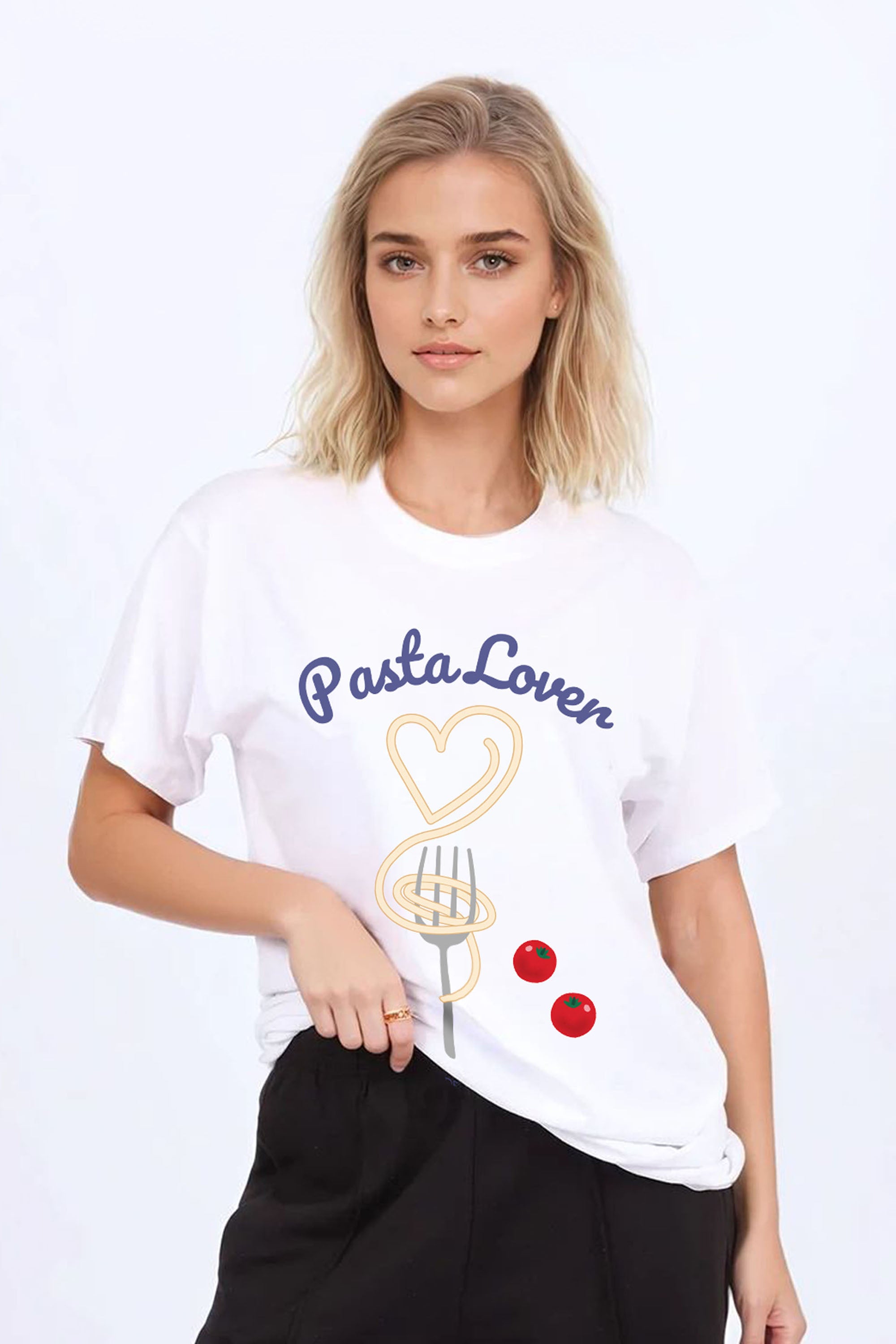 Regular Fit T-Shirt in Pasta Lover Print