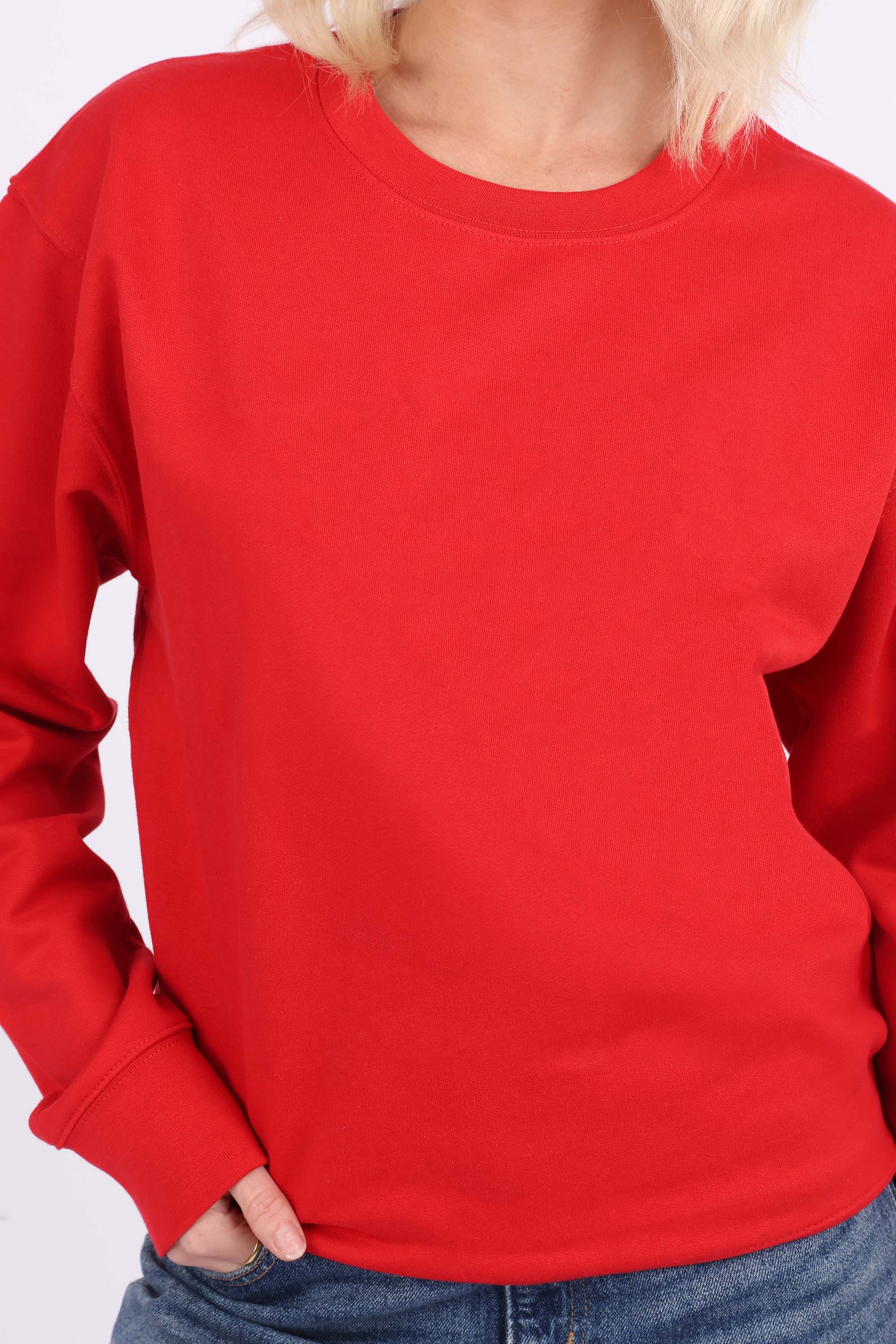 Basic Crew Neck Plain Sweatshirt