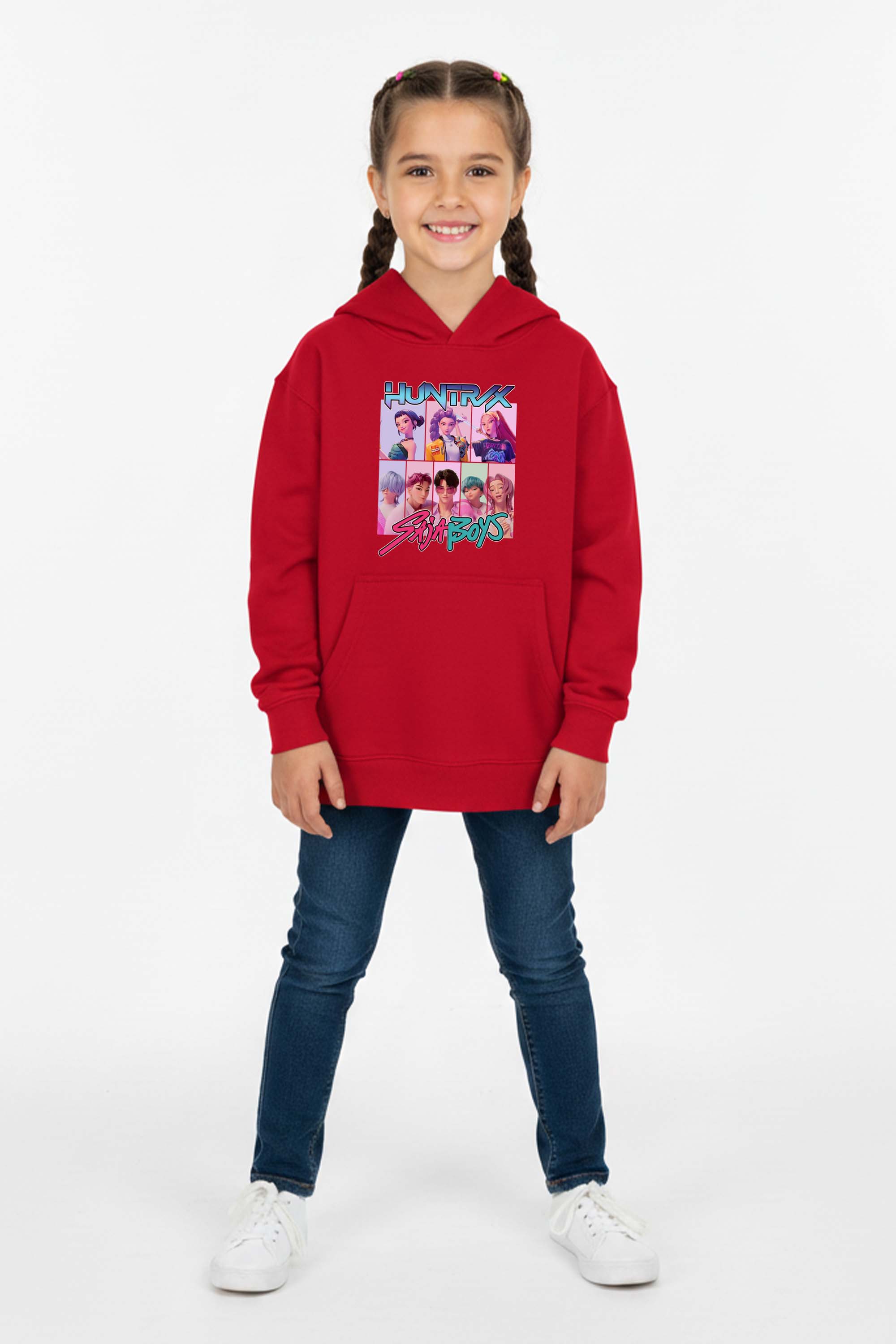 Kids K-Pop Anime Band Graphic Printed Hoodie