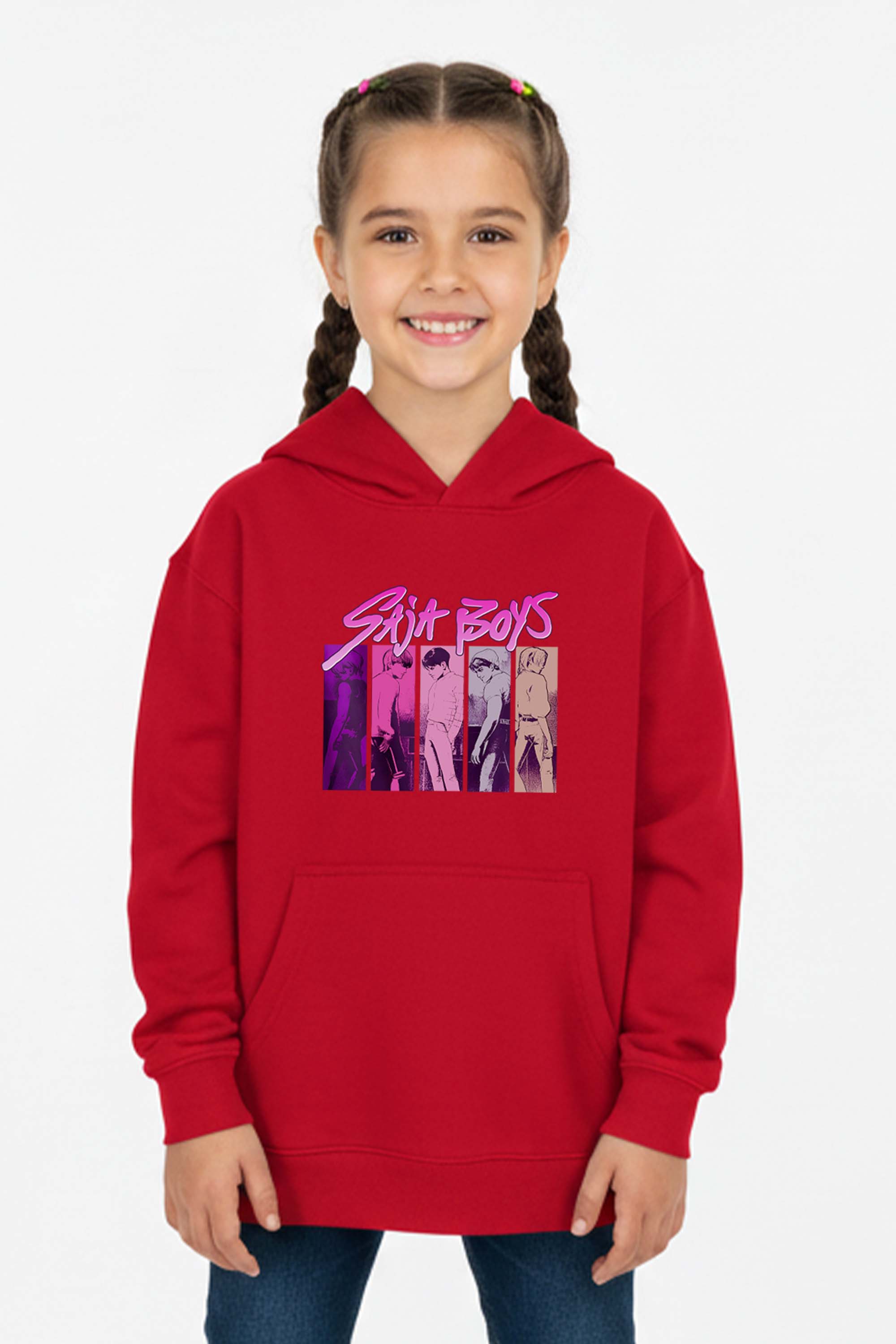 Kids K-Pop Saja Boys Graphic Printed Hoodie
