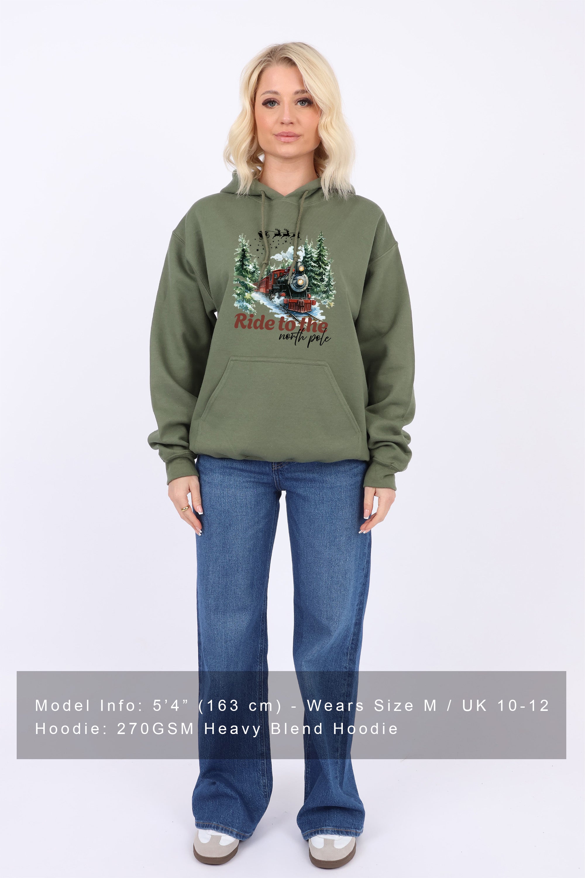 Unisex Heavy Blend North Pole Christmas Printed Hoodies