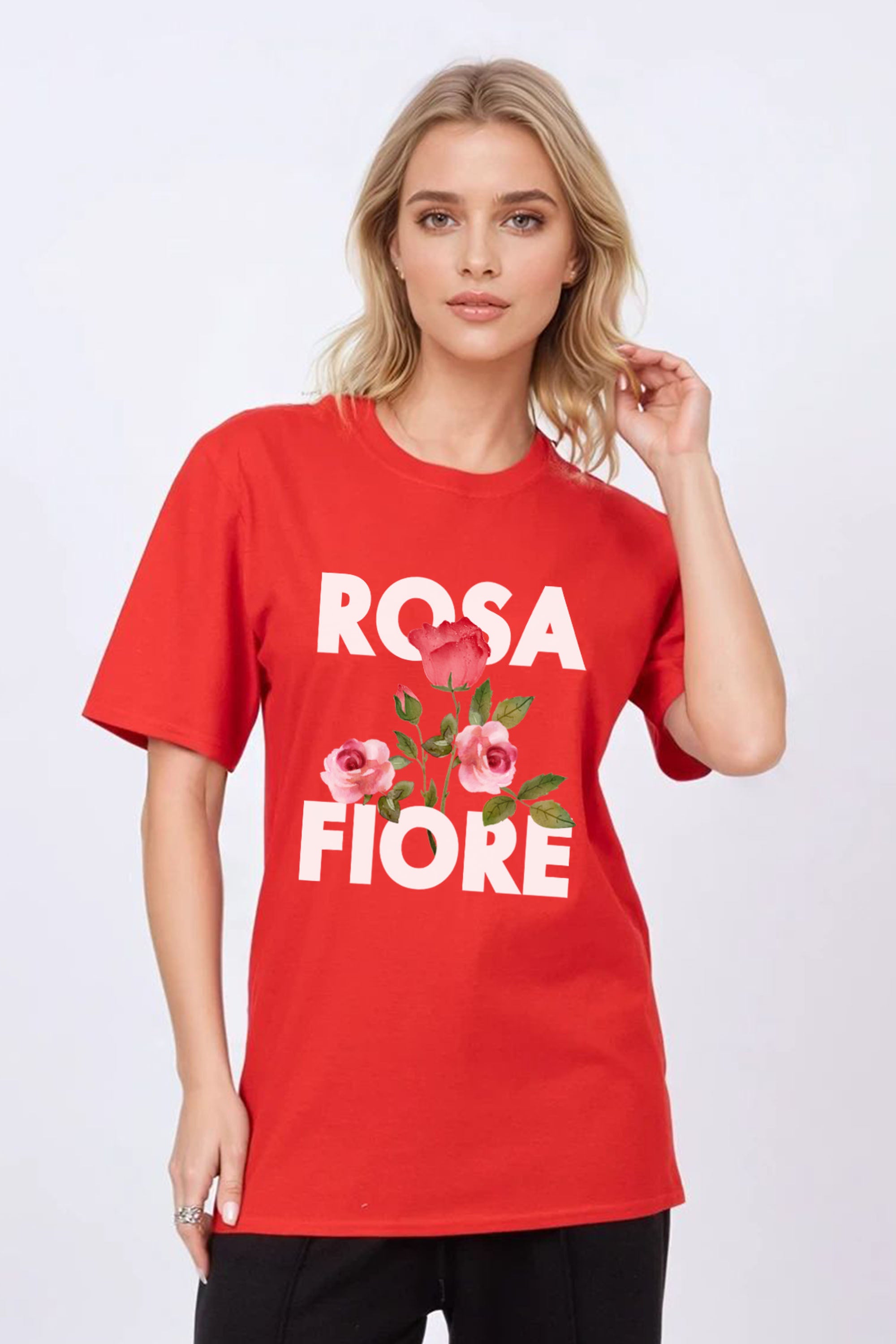 Regular Fit T-shirt in Rosa Fiore Floral Print
