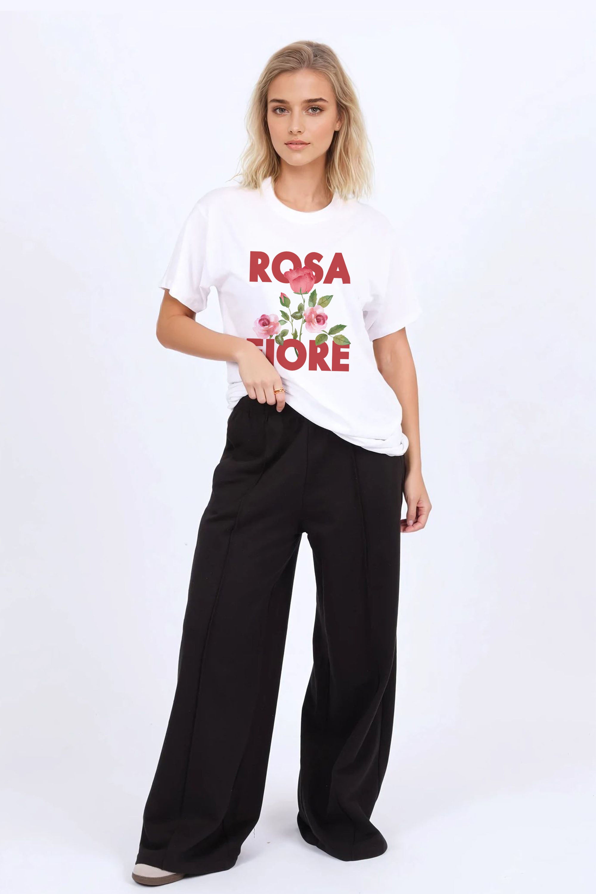 Regular Fit T-shirt in Rosa Fiore Floral Print