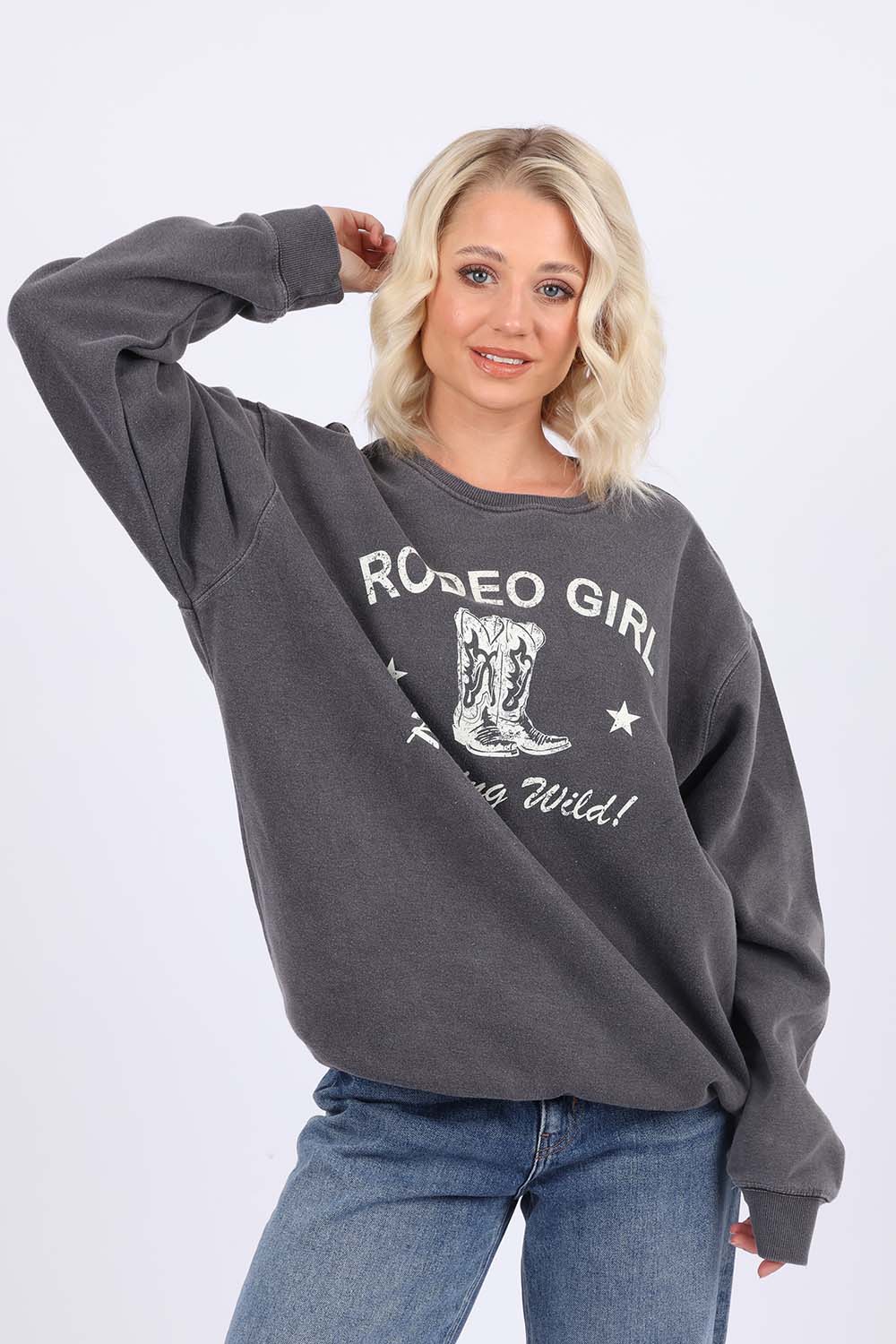 Overdye Sweatshirt In Rodeo Girl Print