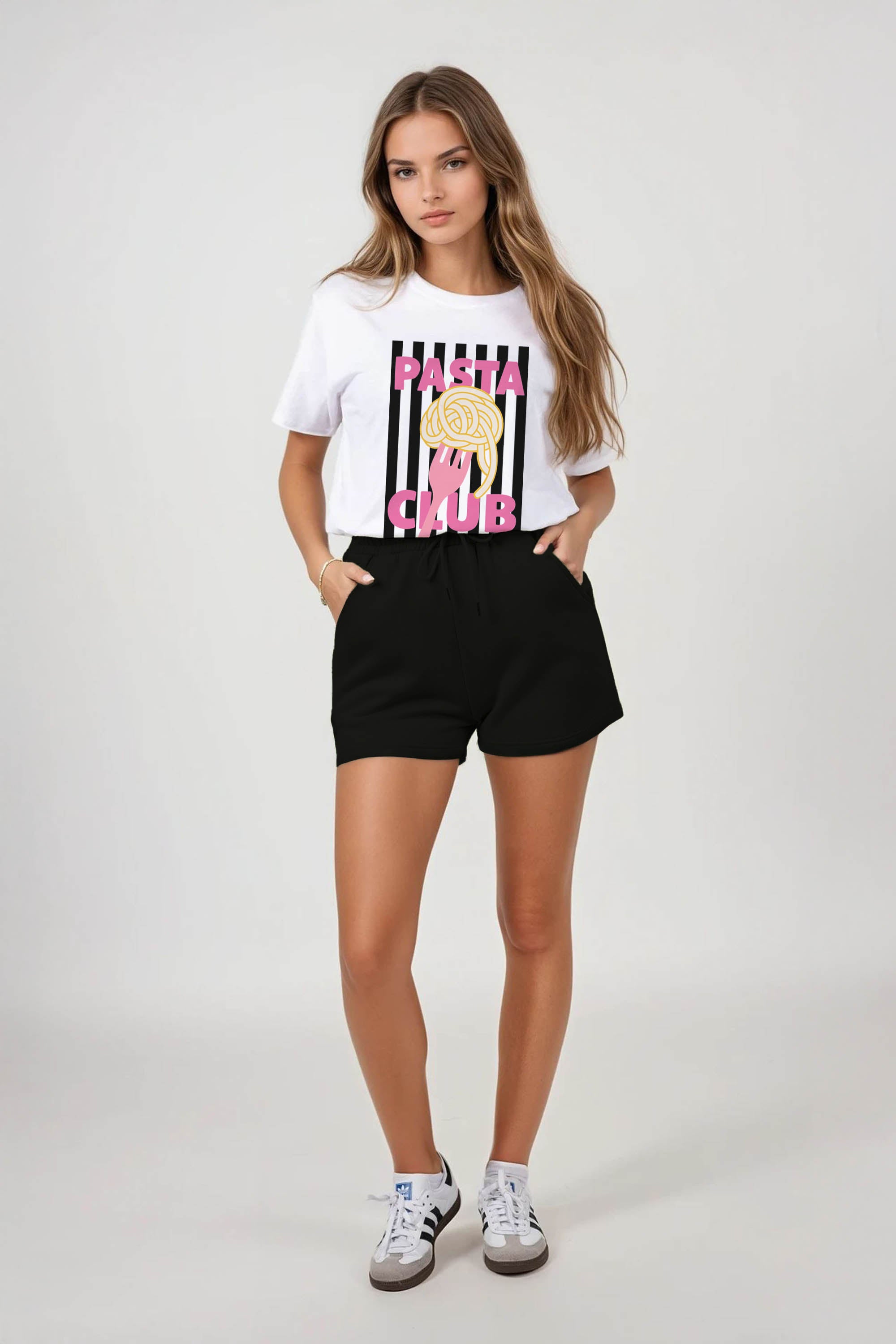 Regular Fit T-shirt LSF Short Sets In Retro Pasta Club Print (Pack of 4 Sets)