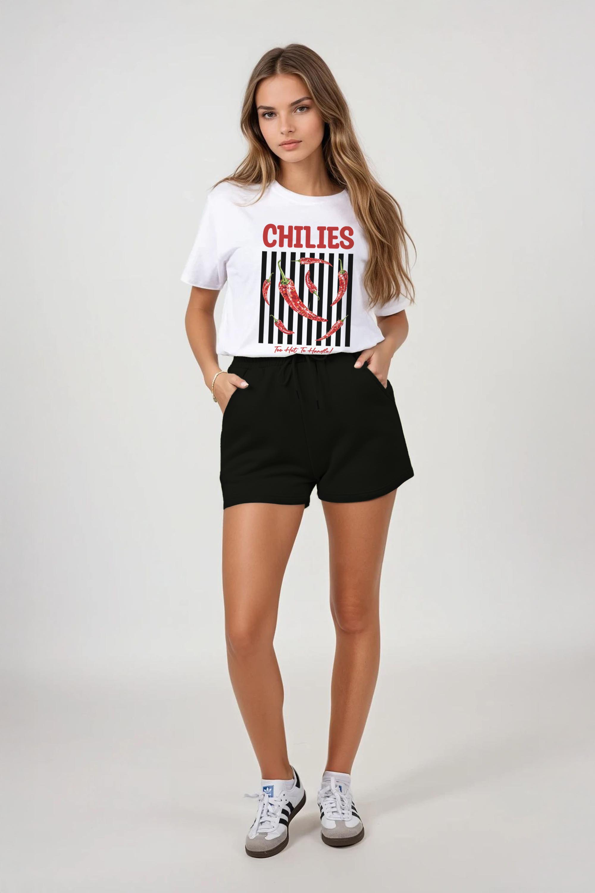 Regular Fit T-shirt LSF Short Sets In Retro Chilies Print (Pack of 4 Sets)