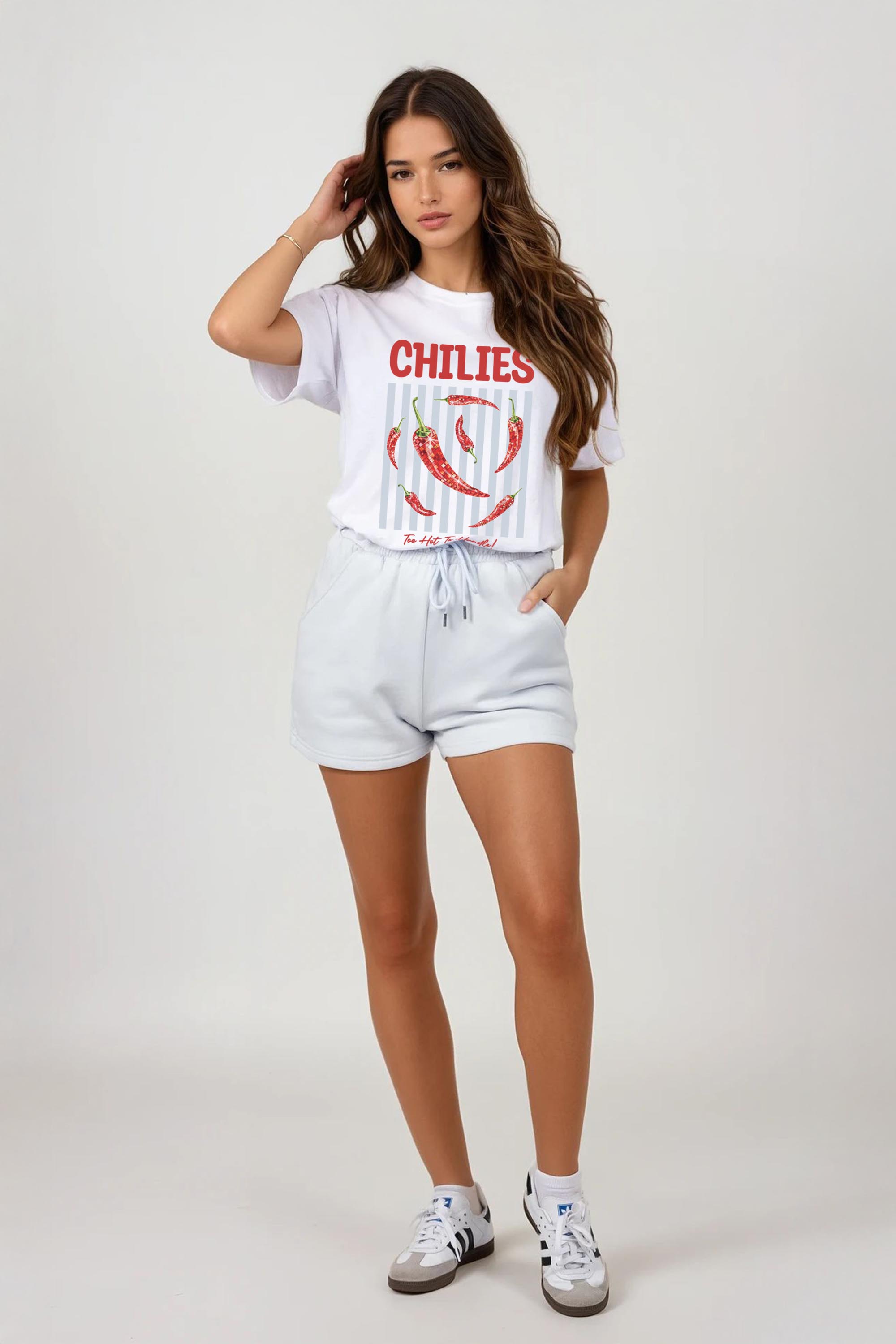 Regular Fit T-shirt LSF Short Sets In Retro Chilies Print (Pack of 4 Sets)
