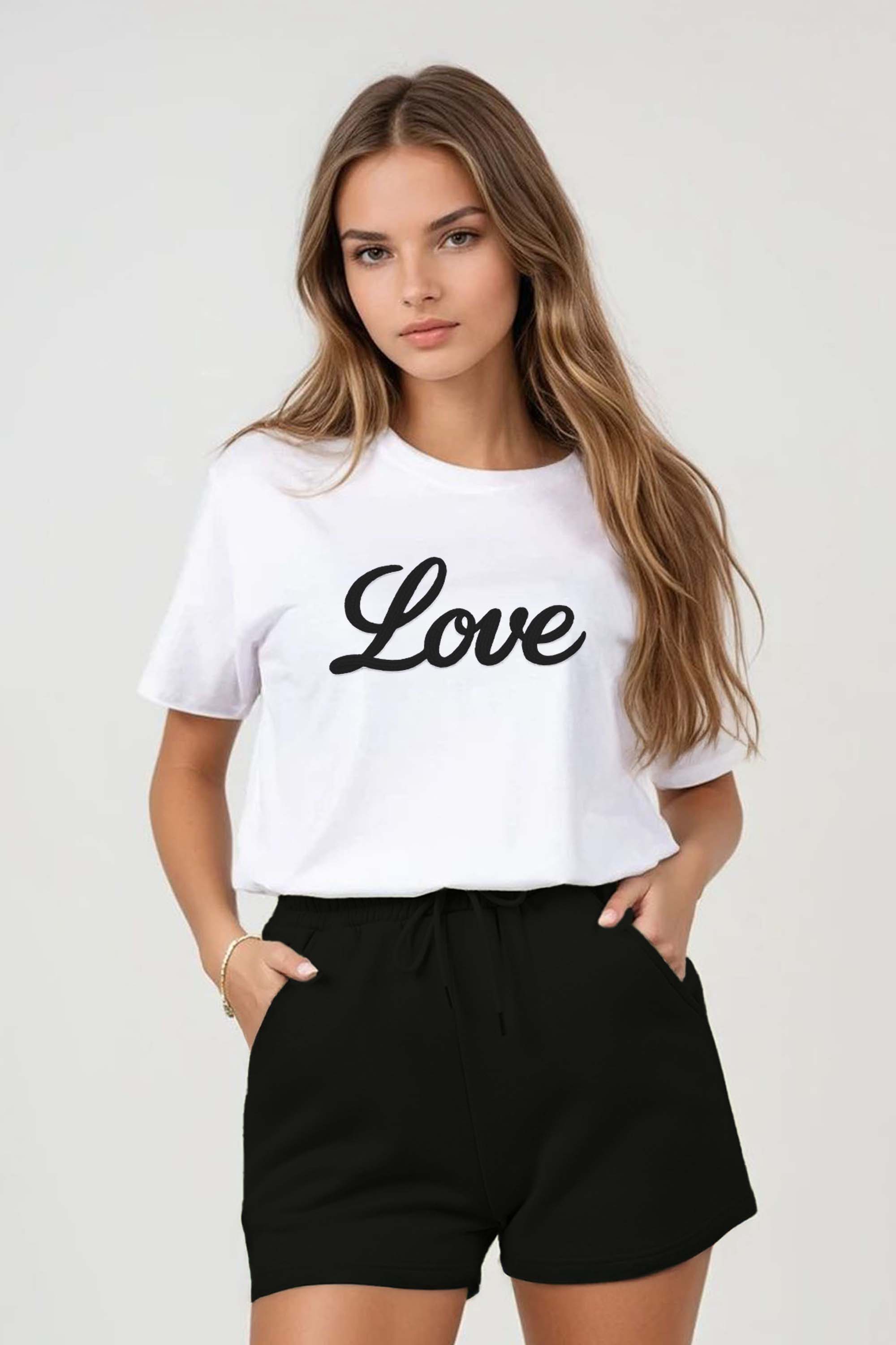 Regular Fit T-Shirt & LSF Short Sets In Love Print (Pack of 4 sets)