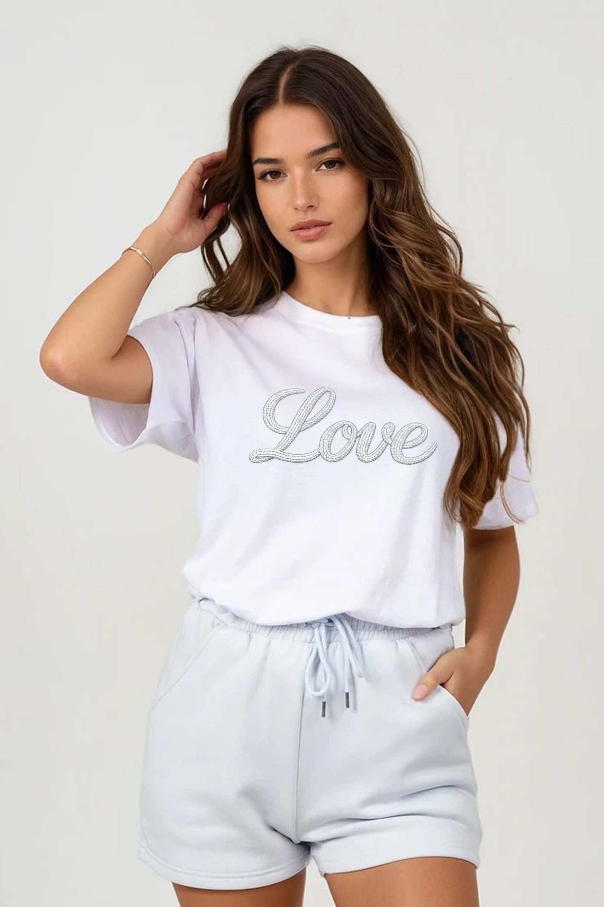 Regular Fit T-Shirt & LSF Short Sets In Love Print (Pack of 4 sets)