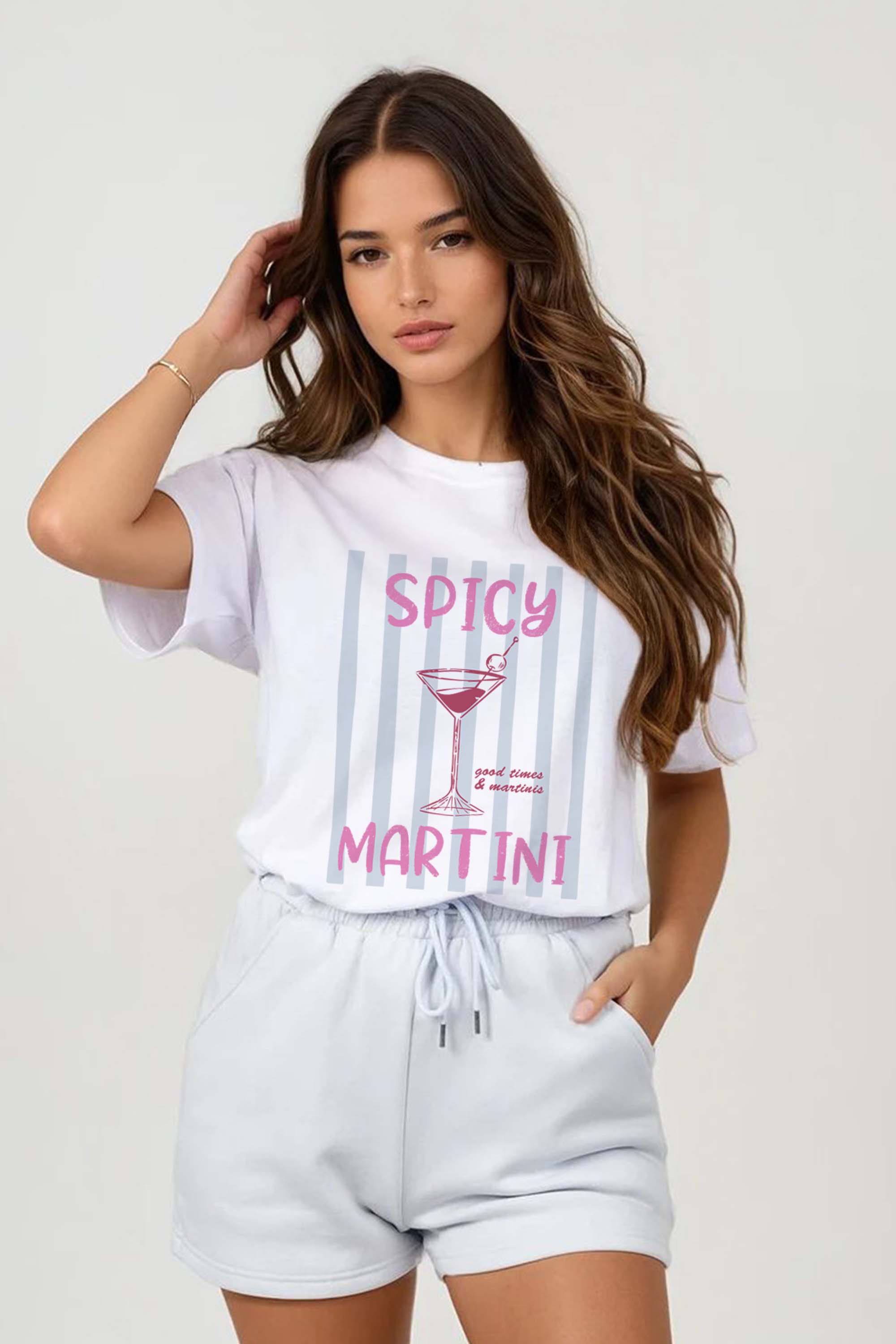 Regular Fit T-shirt LSF Short Sets In Retro Spicy Martini Print (Pack of 4 Sets)