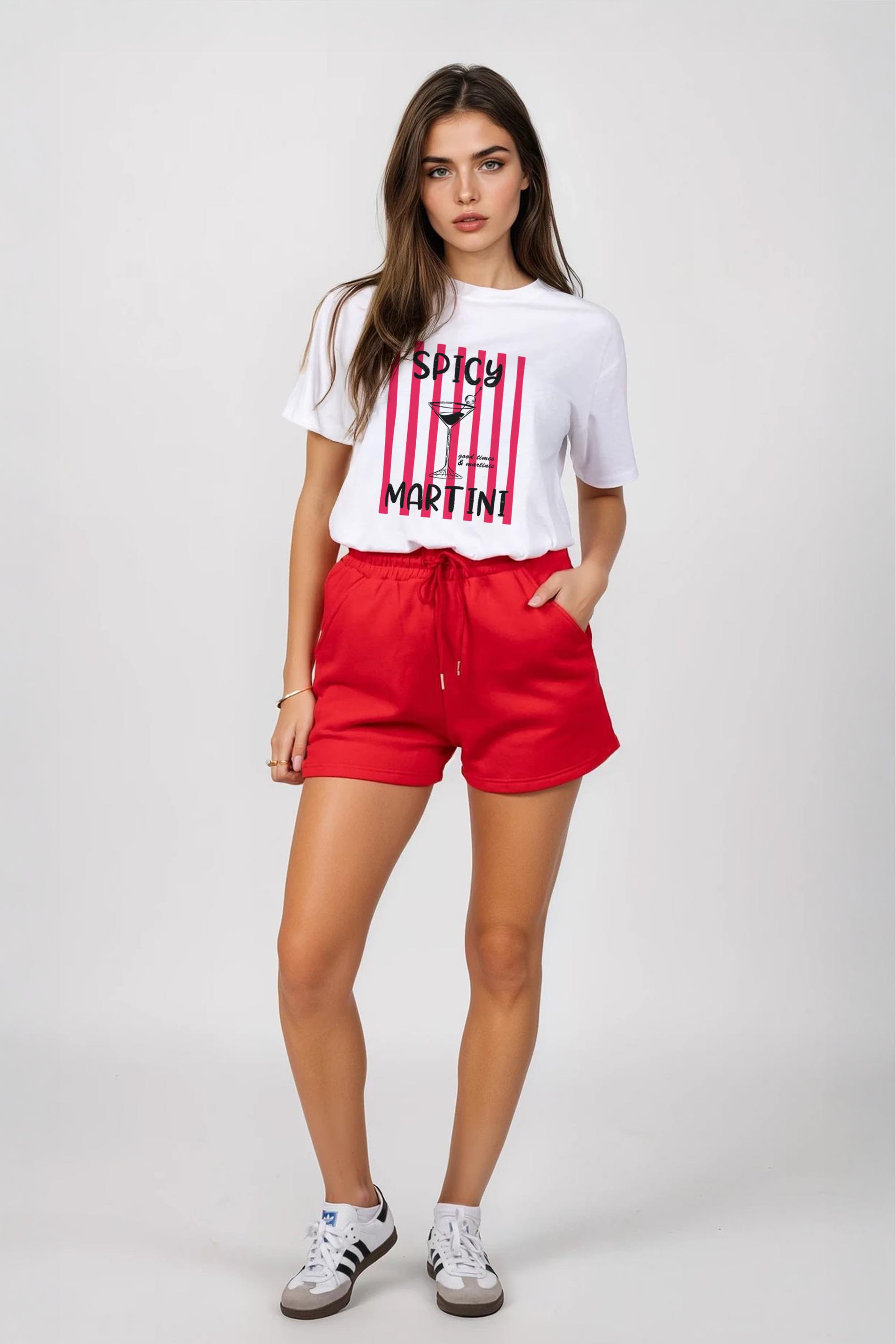 Regular Fit T-shirt LSF Short Sets In Retro Spicy Martini Print (Pack of 4 Sets)