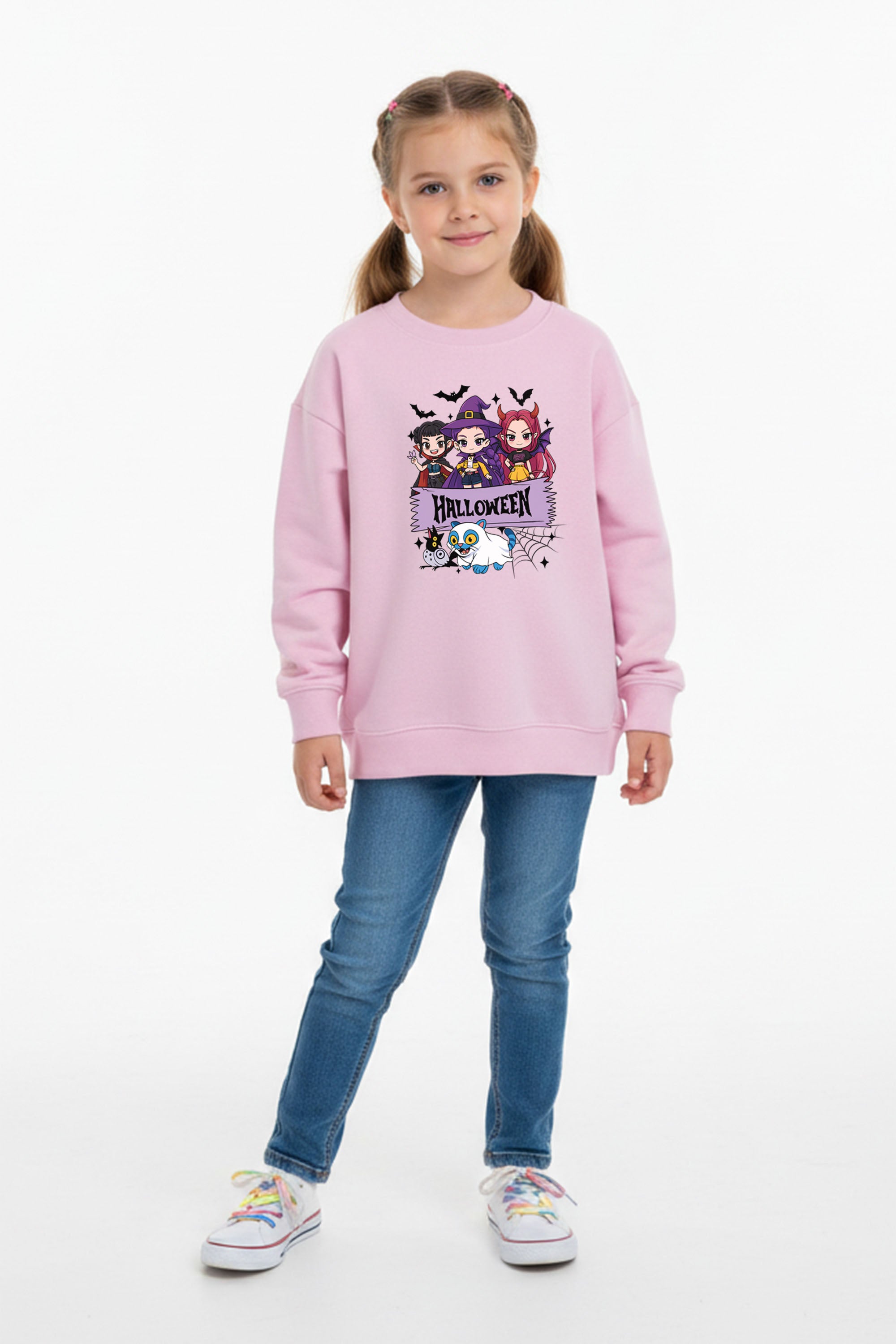 Kids Spooky K-Pop Halloween Printed Sweatshirt